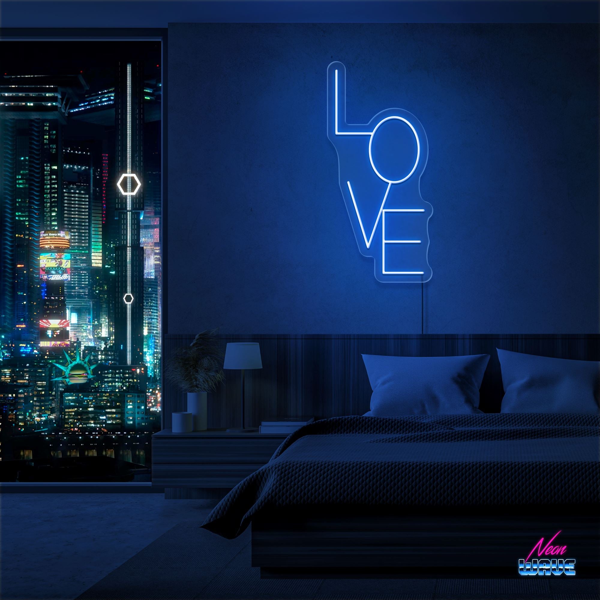 LOVE Neon Sign Neonwave.ch 50cm Blau