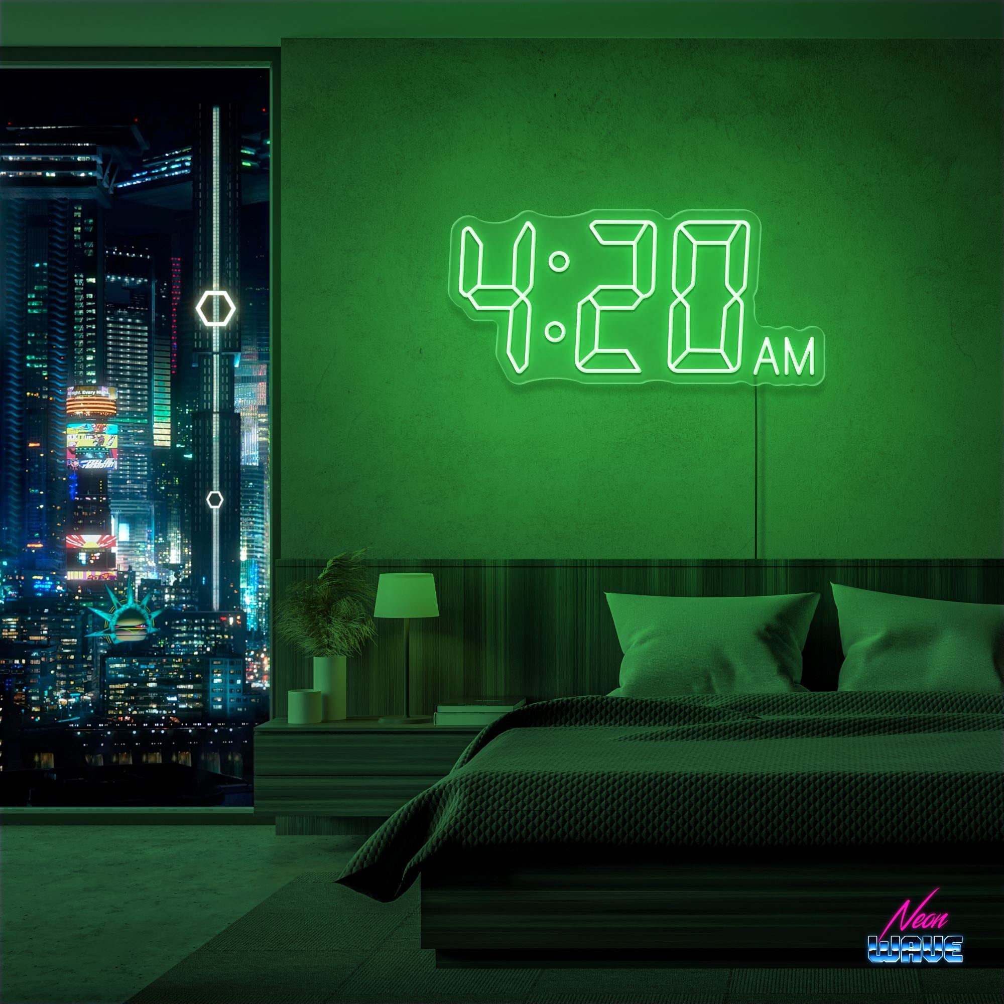 4:20 Neon Sign Neonwave.ch 50cm Grün