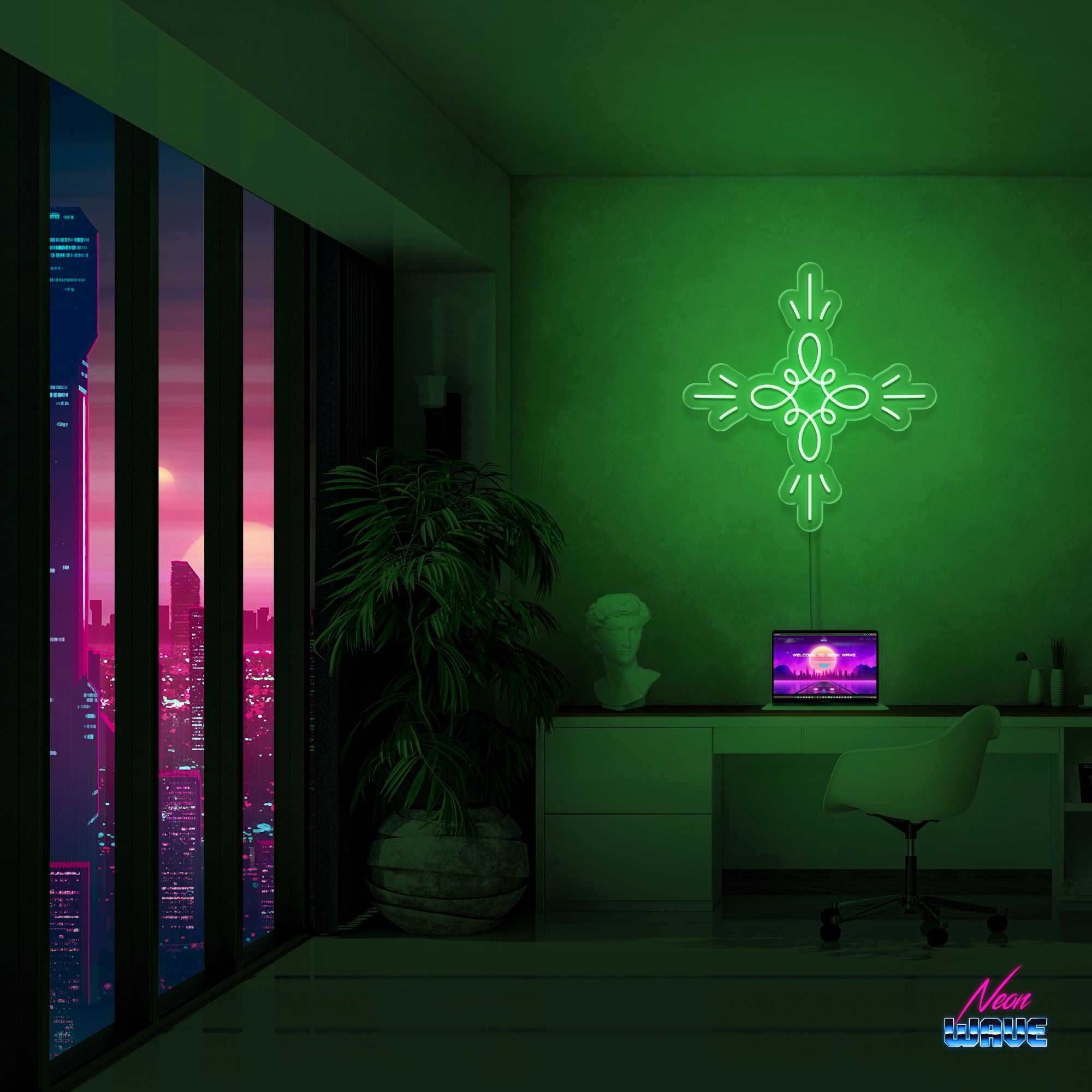 Inner Peace Neon Sign Neonwave.ch 50 cm Grün