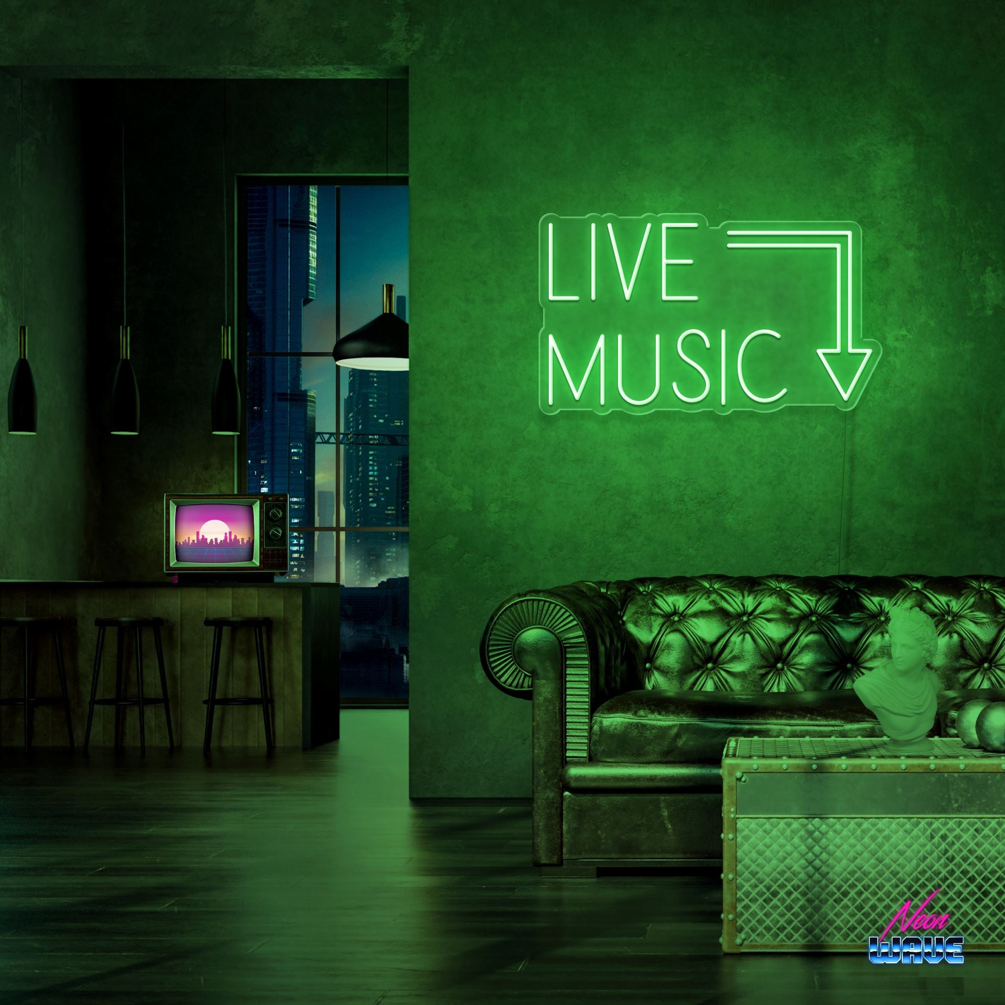 Live Music Neon Sign Neonwave.ch