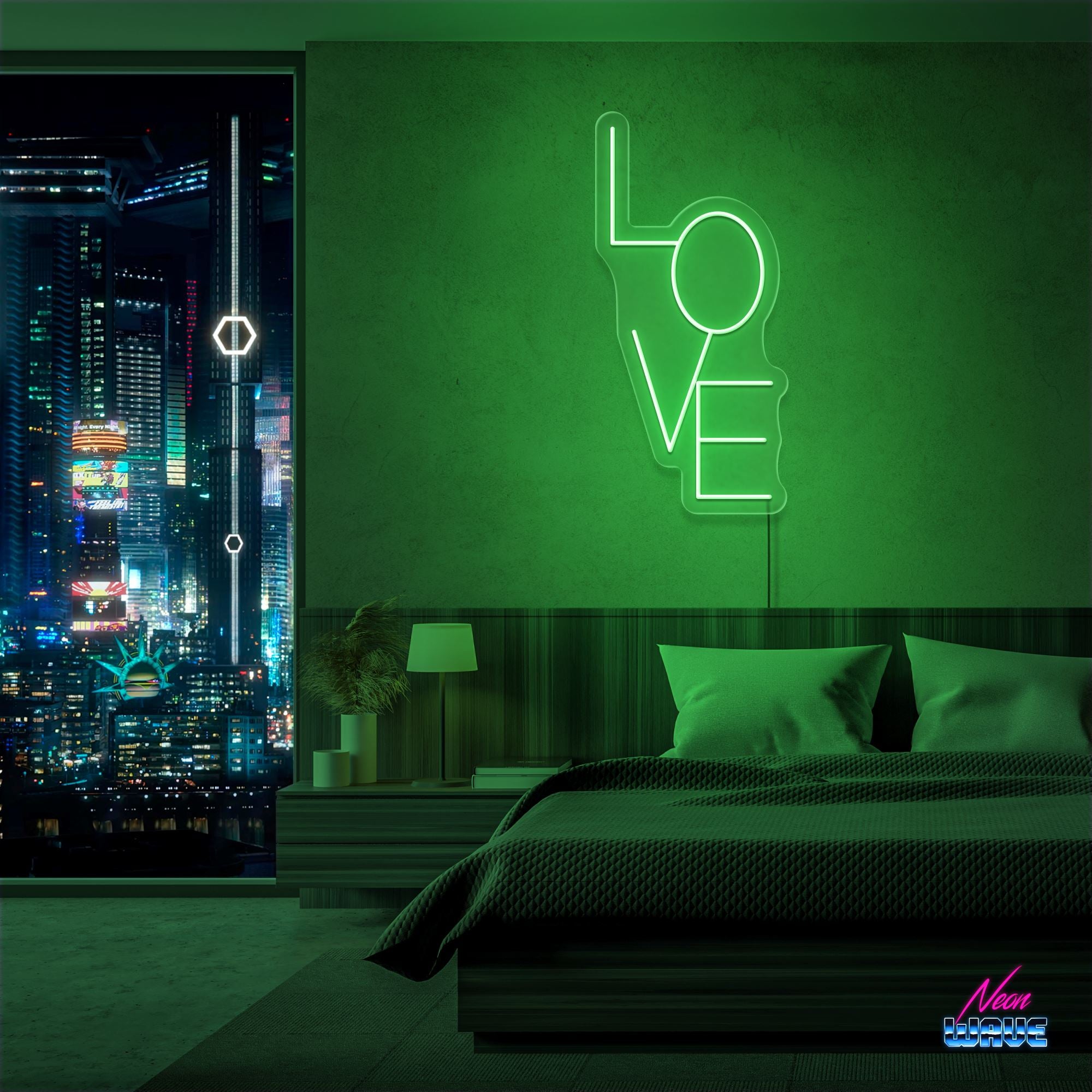 LOVE Neon Sign Neonwave.ch 50cm Grün