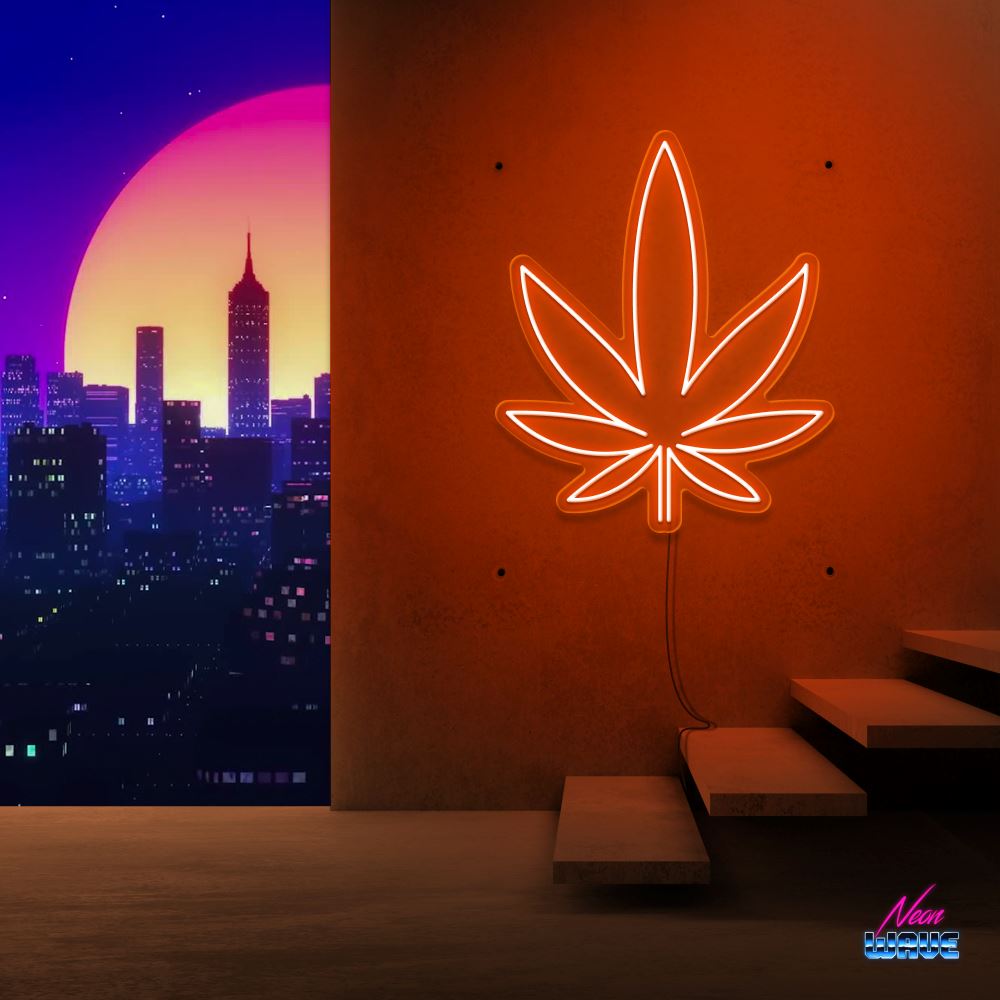 WEED Neon Sign Neonwave.ch 50cm Orange