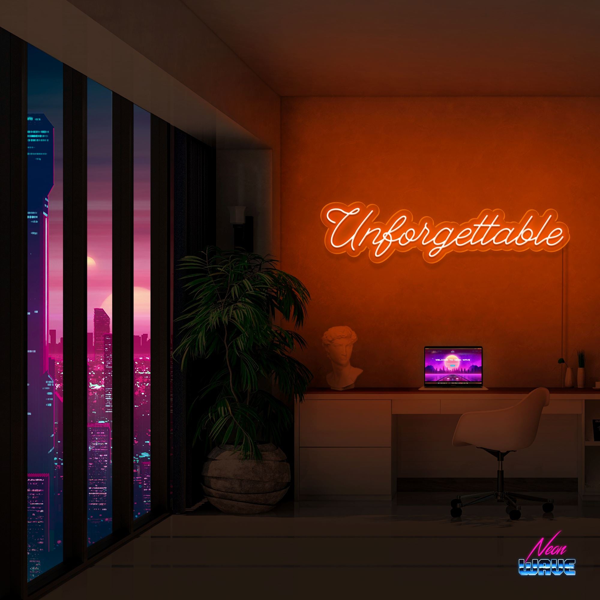 Unforgettable Neon Sign Neonwave.ch 75 cm Orange