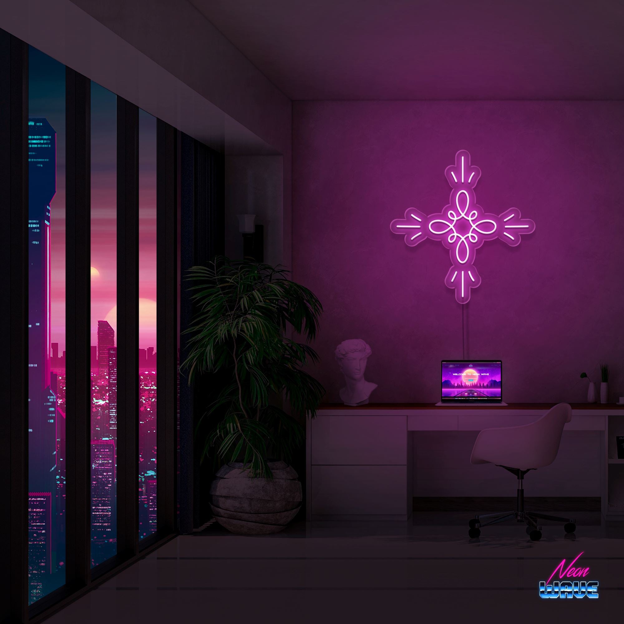 Inner Peace Neon Sign Neonwave.ch 50 cm Pink