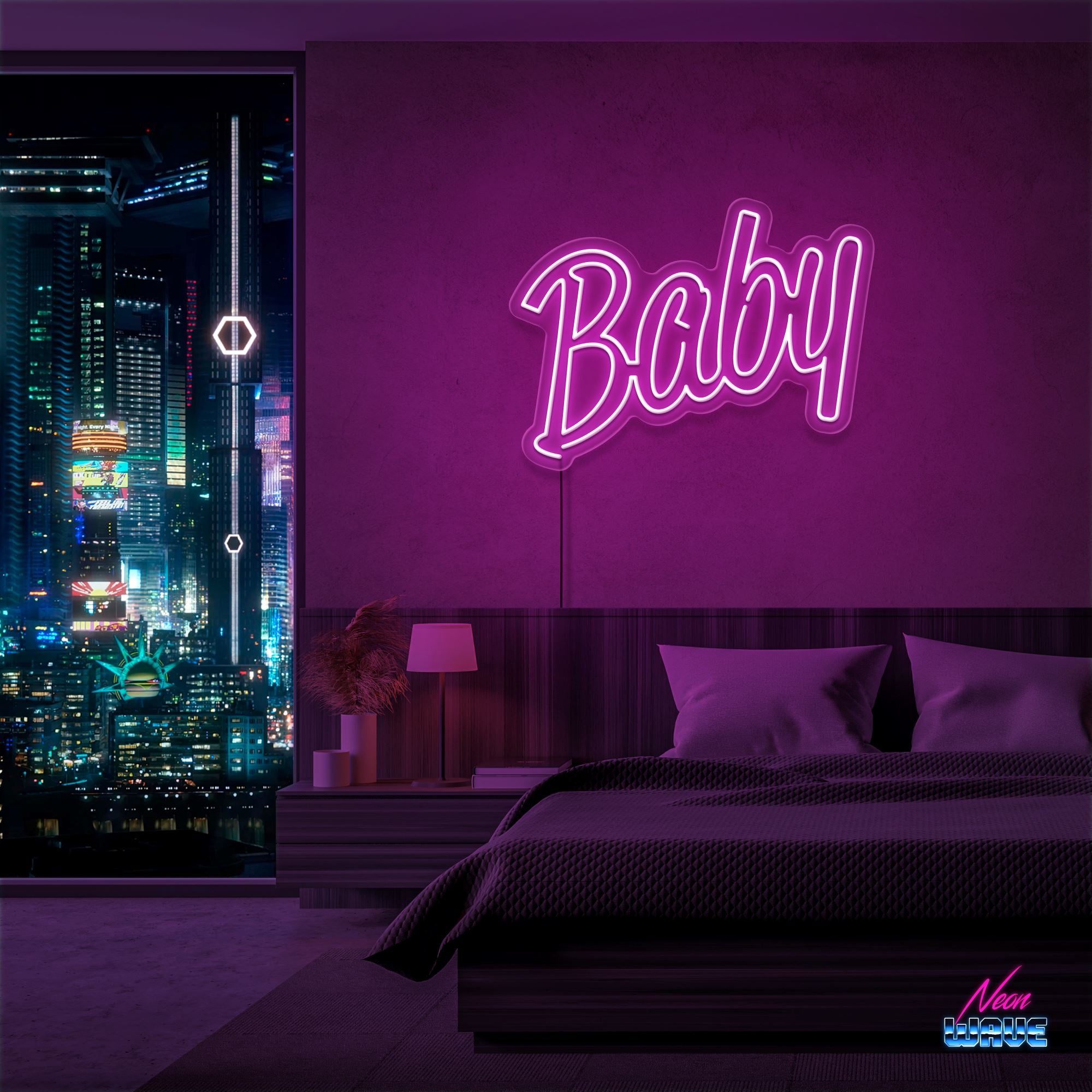 Baby Neon Sign Neonwave.ch 50cm Pink 