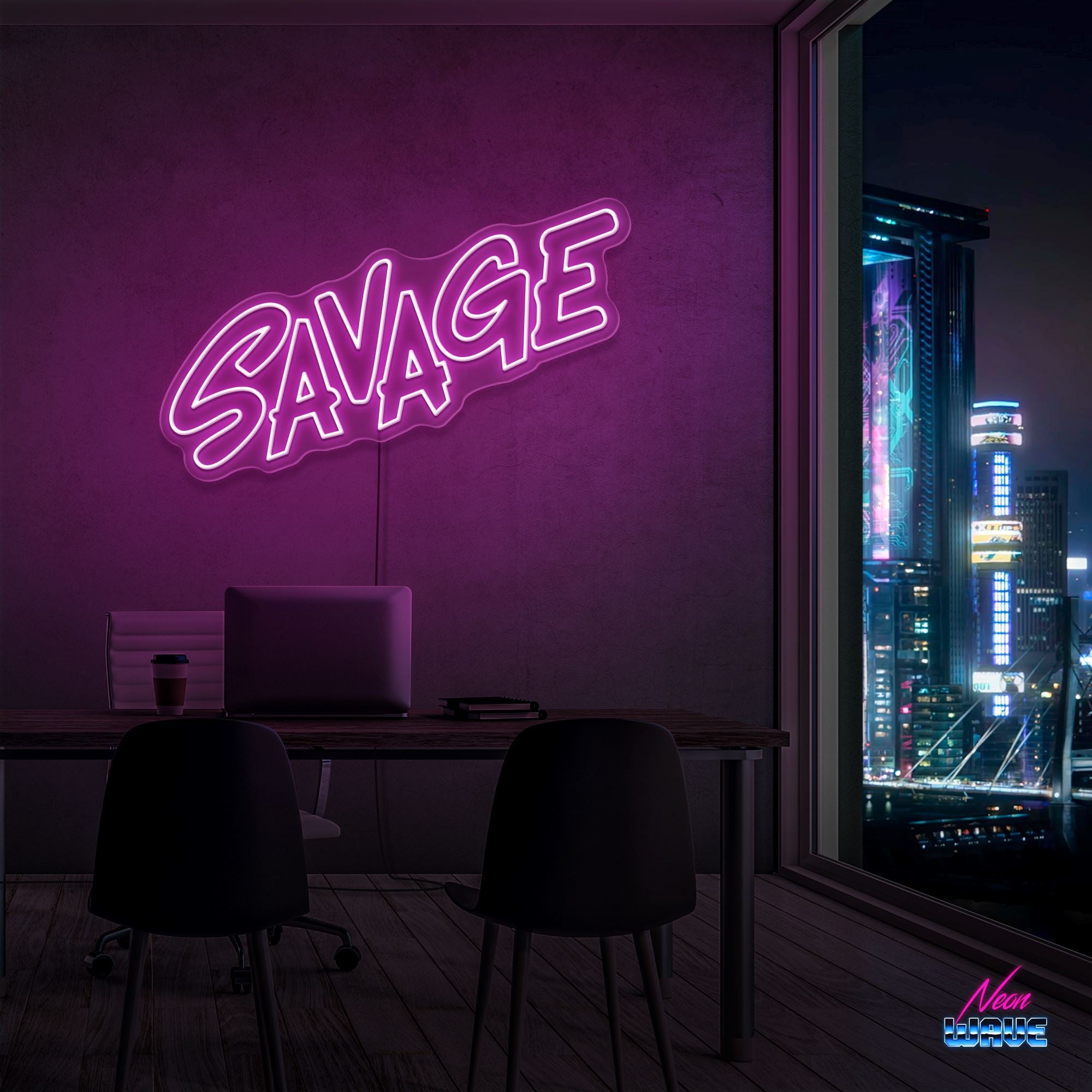 SAVAGE Neon Sign Neonwave.ch 50cm Pink