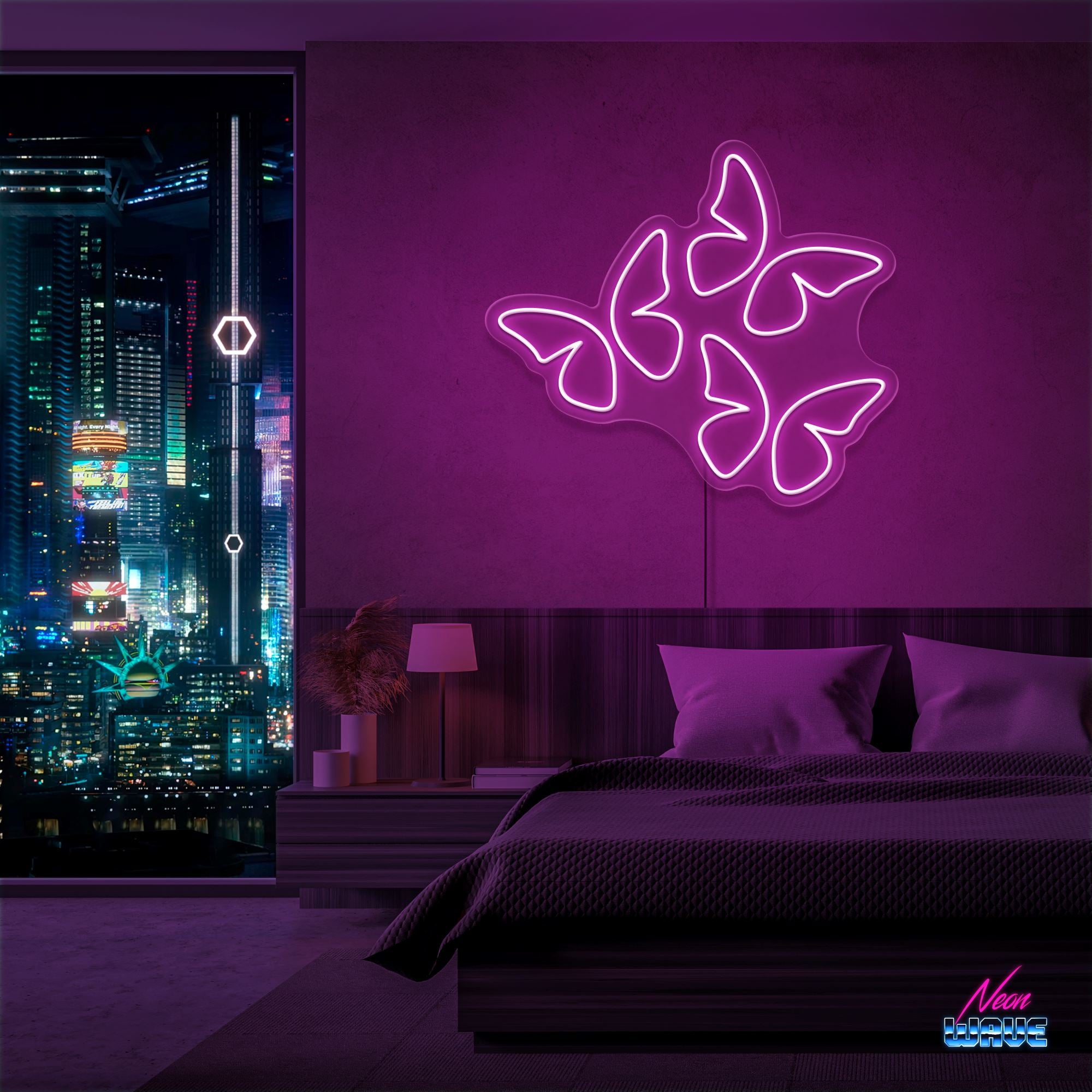 Butterfly 🦋 Neon Sign Neonwave.ch 50cm Pink