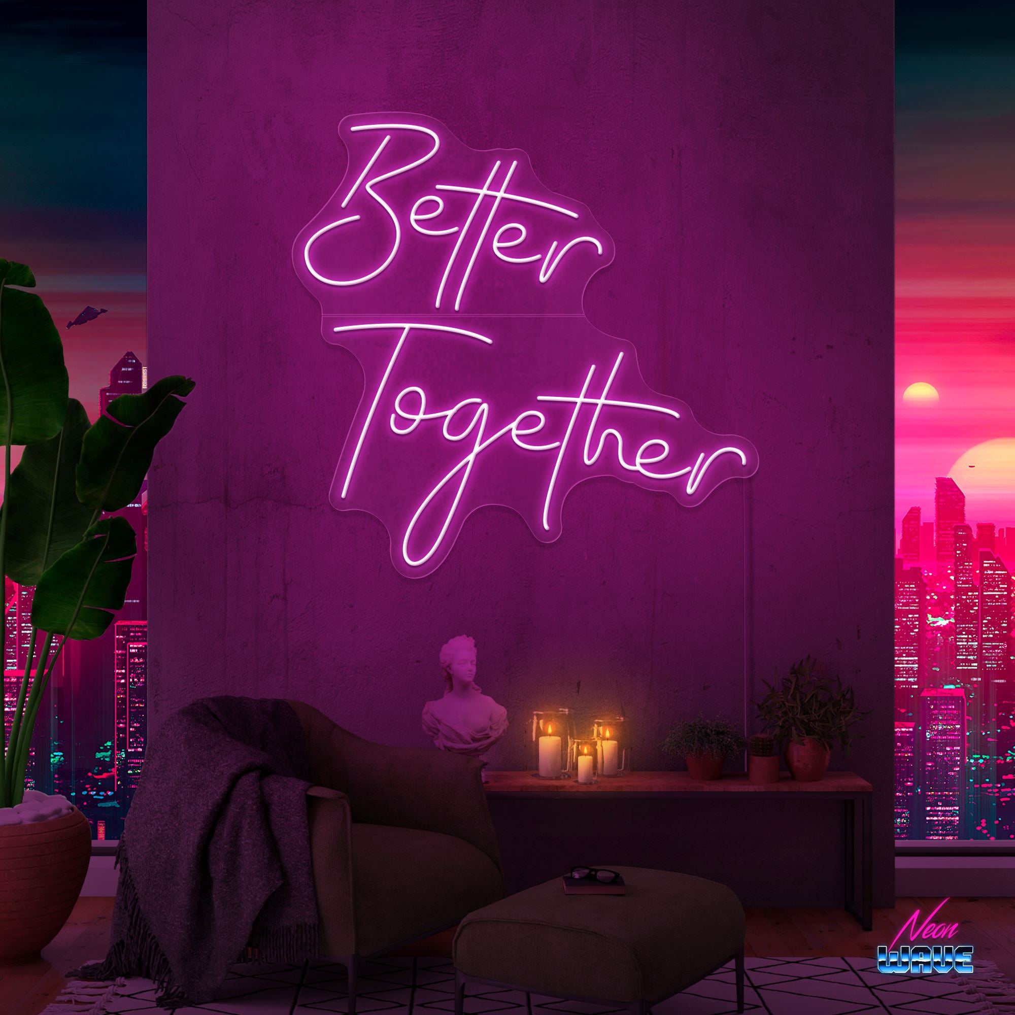 Better Together Neon Sign Neonwave.ch 50cm Pink 