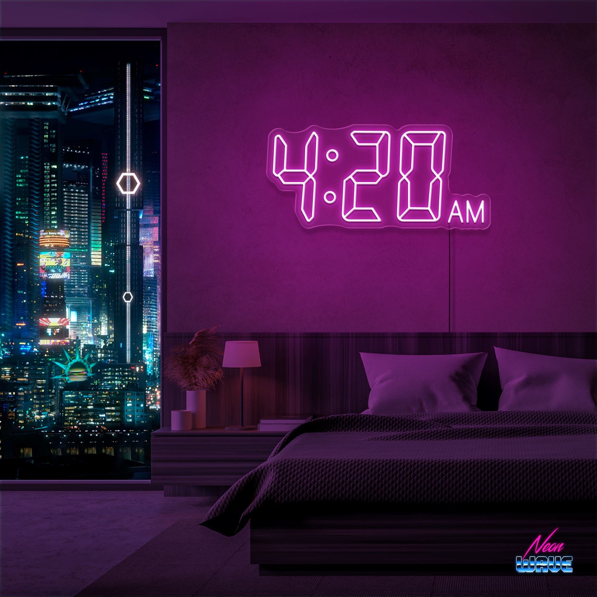 4:20 Neon Sign Neonwave.ch 50cm Pink 