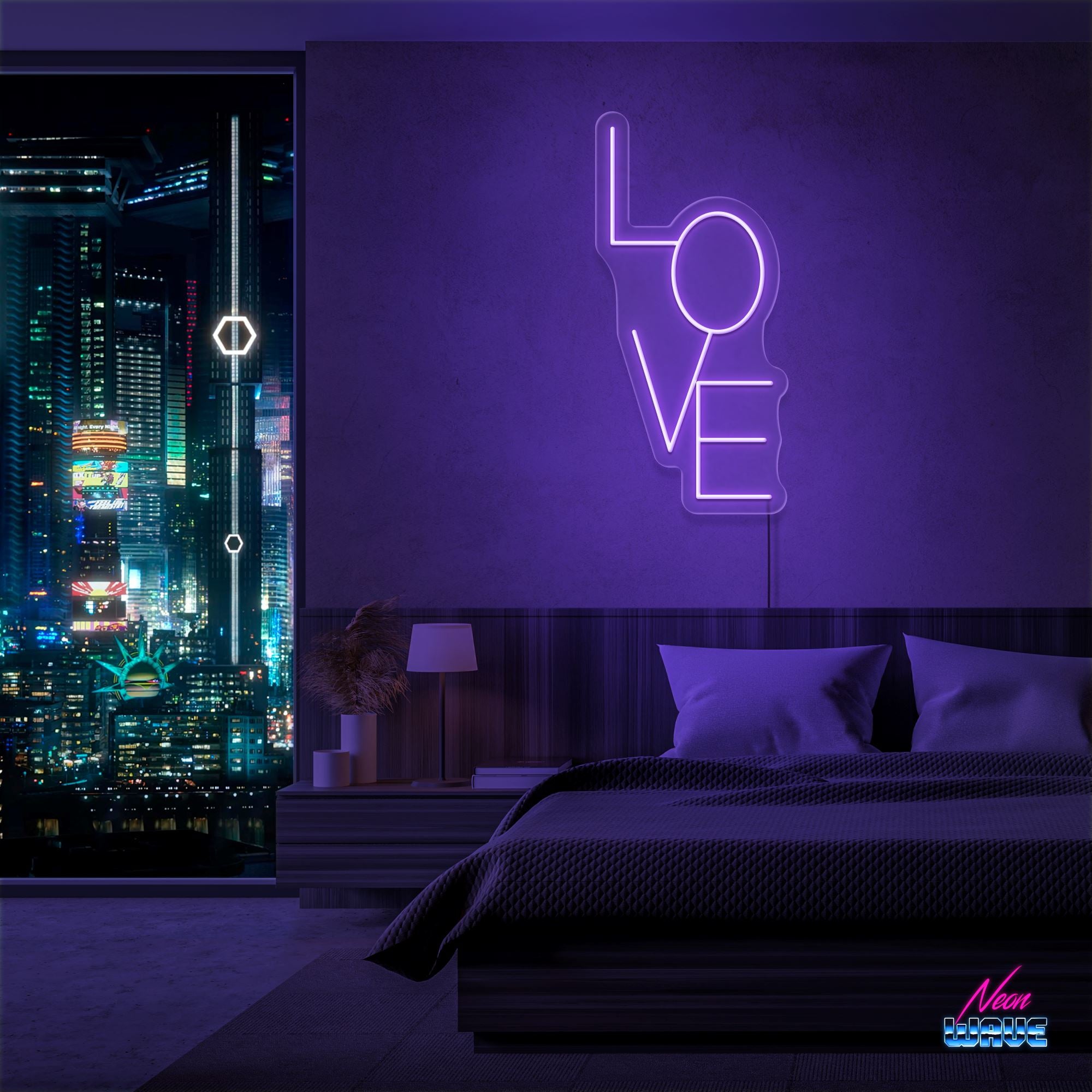 LOVE Neon Sign Neonwave.ch 50cm Lila