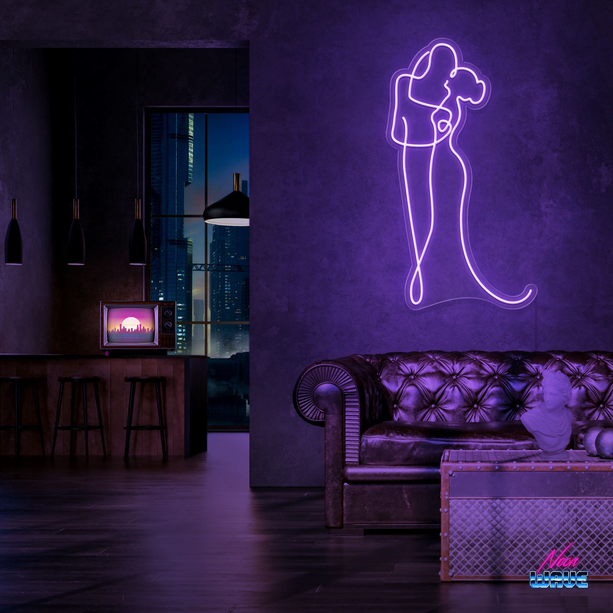 Marriage Neon Sign Neonwave.ch 75 cm Lila