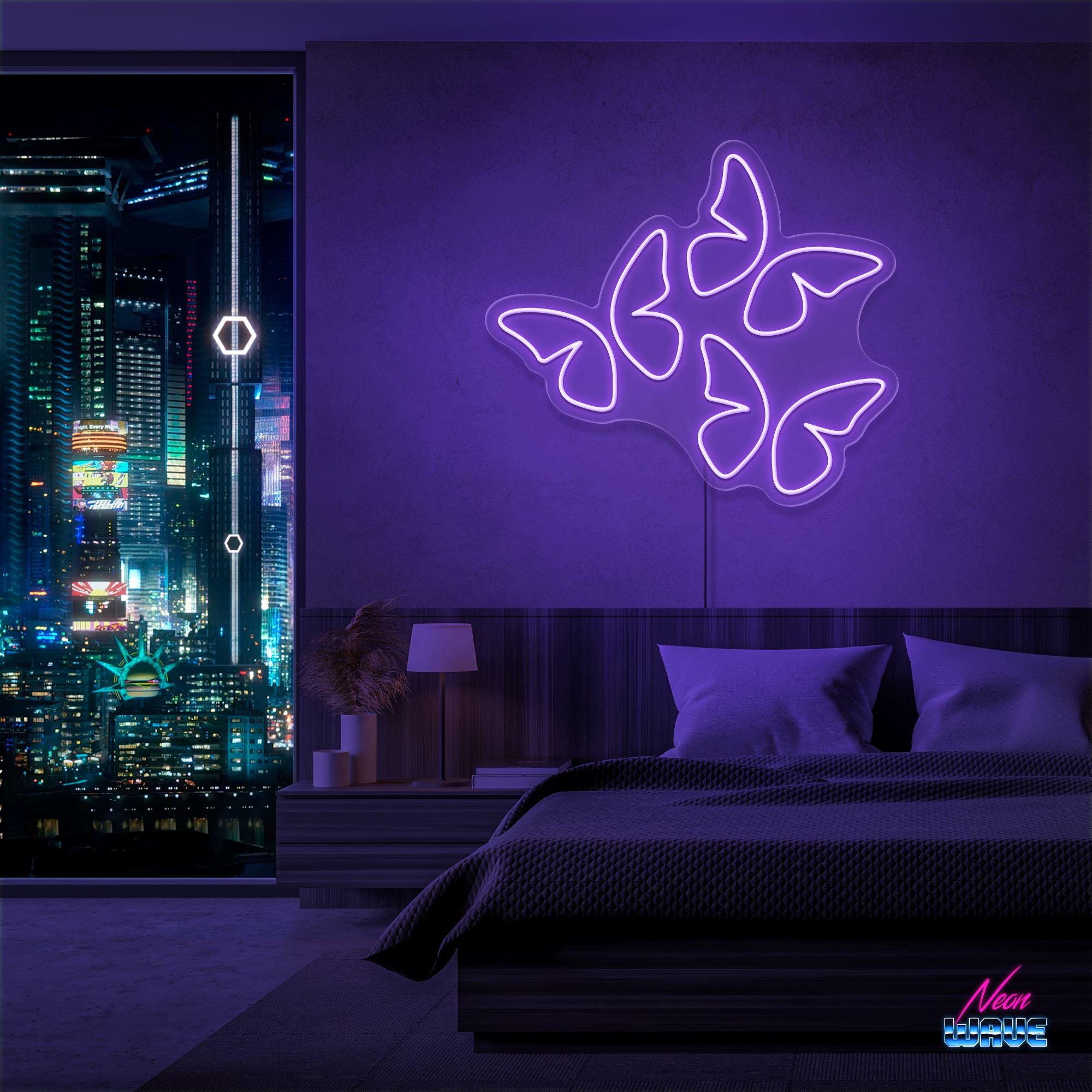 Butterfly 🦋 Neon Sign Neonwave.ch 50cm Lila