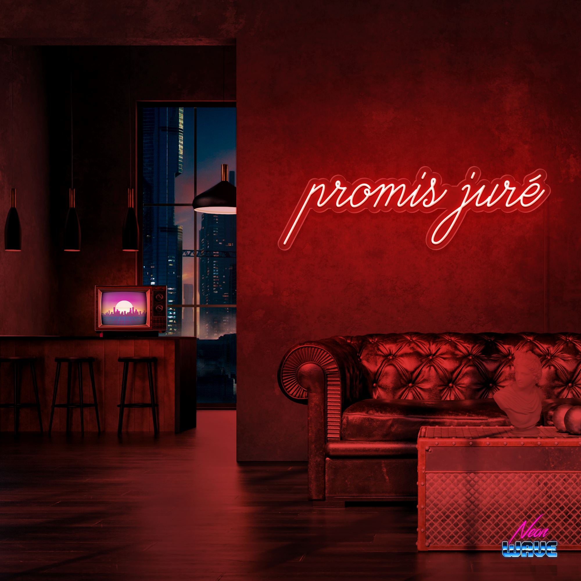Promis juré Neon Sign Neonwave.ch 75 cm Rot