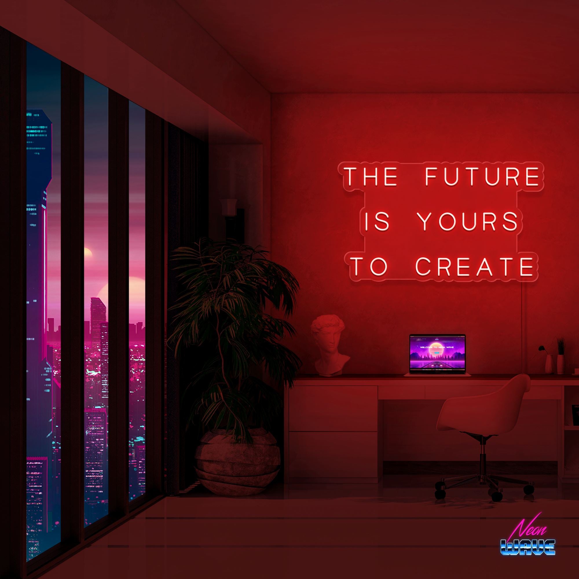 THE FUTURE IS YOURS TO CREATE Neonsign Neonwave.ch