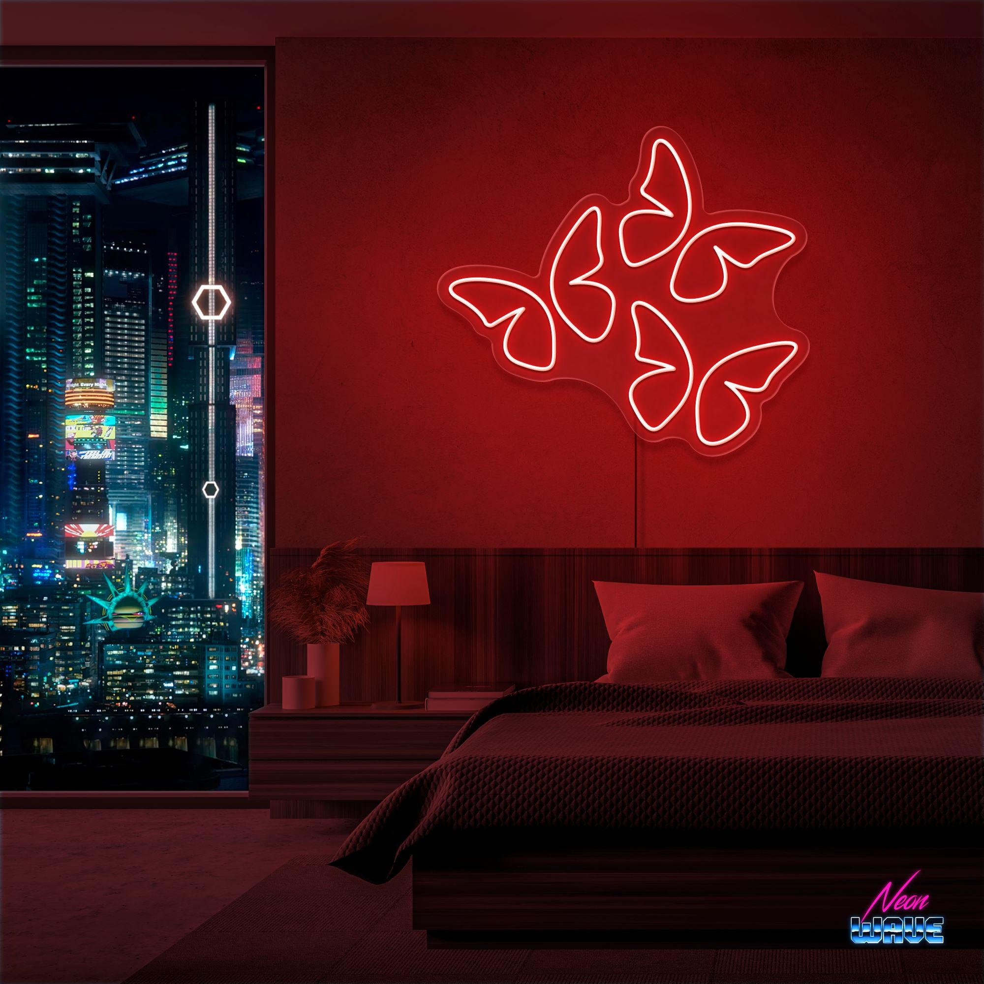 Butterfly 🦋 Neon Sign Neonwave.ch 50cm Rot
