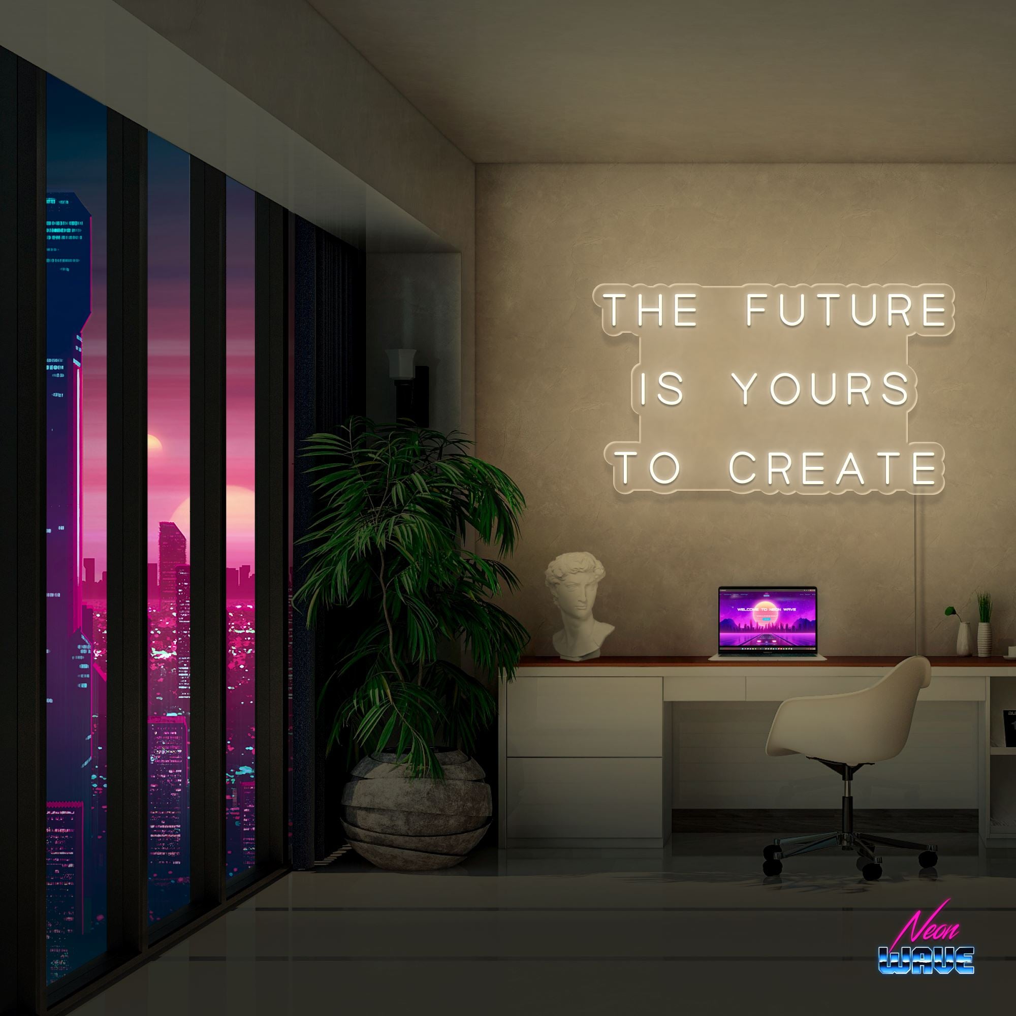 THE FUTURE IS YOURS TO CREATE Neonsign Neonwave.ch