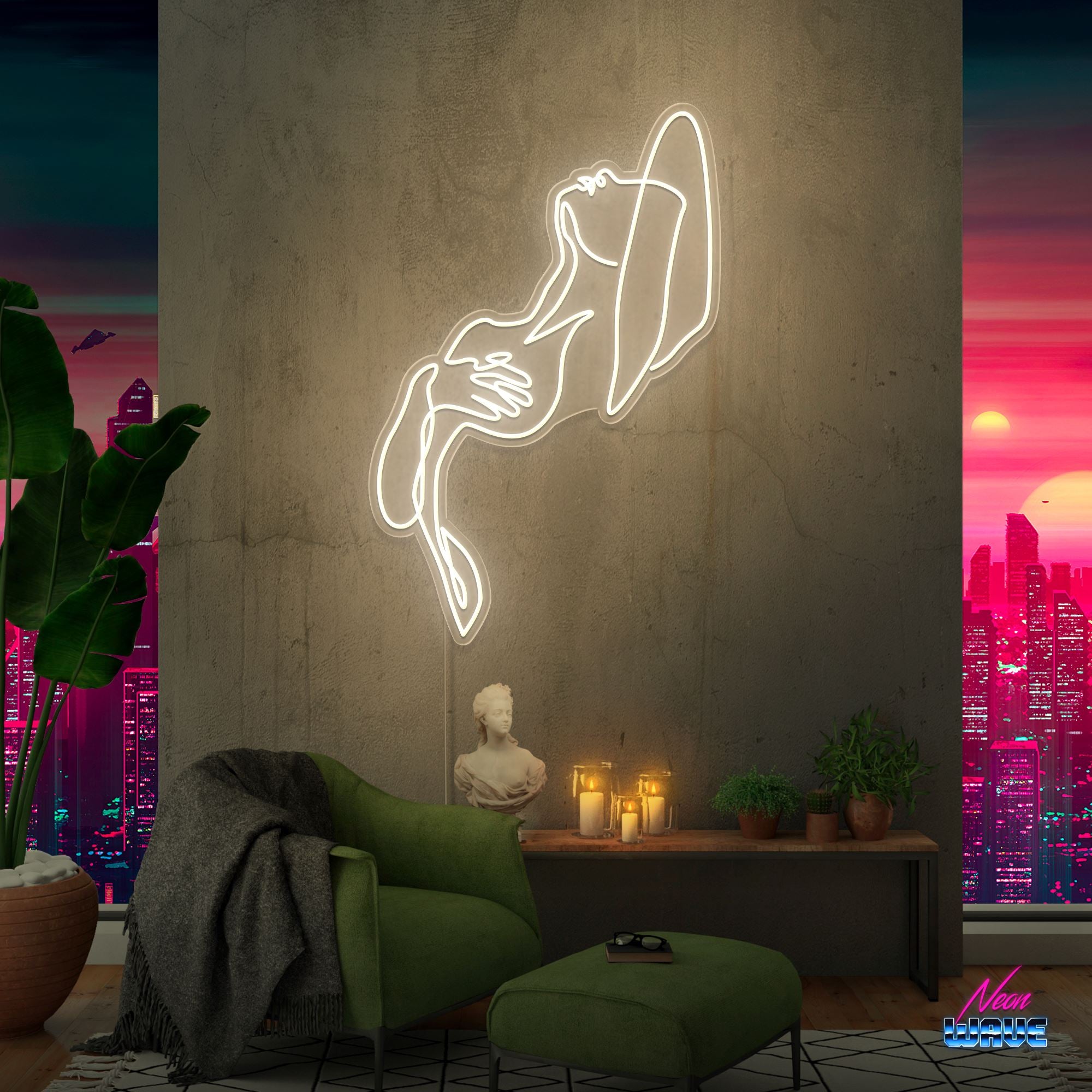Aesthetic Woman Neon Sign Neonwave.ch 150 cm Warmweiss