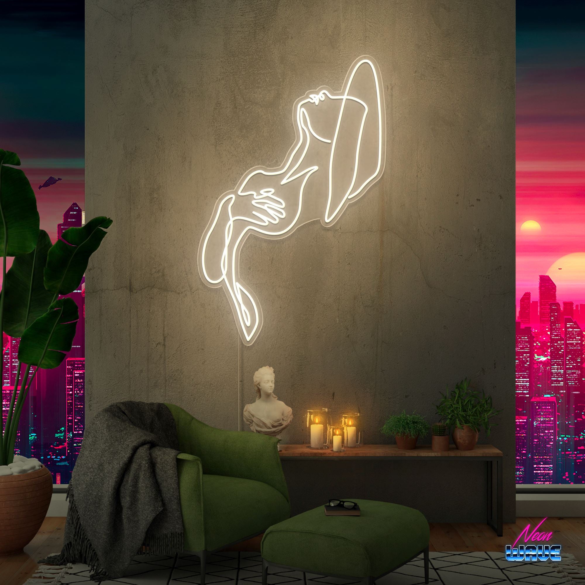 Aesthetic Woman Neon Sign Neonwave.ch 150 cm Warmweiss 