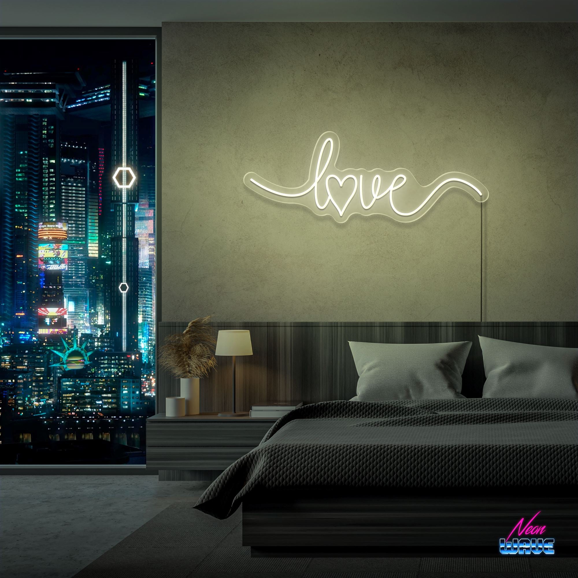 Love Heart Neon Sign Neonwave.ch 50cm Warmweiss