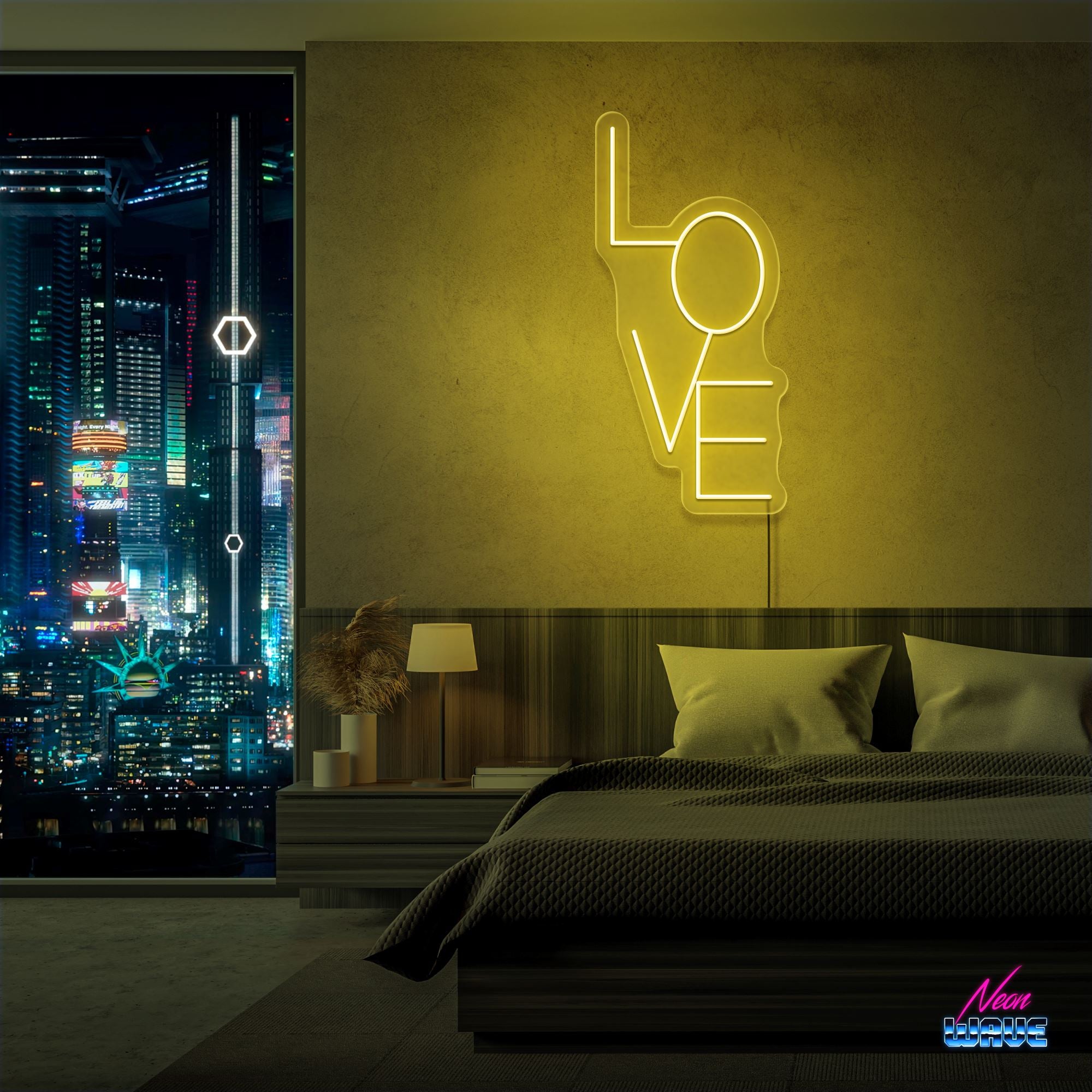 LOVE Neon Sign Neonwave.ch 50cm Gelb