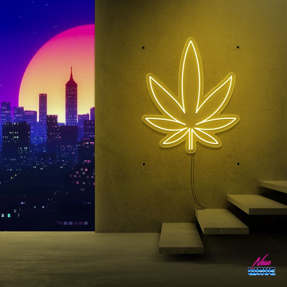 WEED Neon Sign Neonwave.ch 50cm Gelb