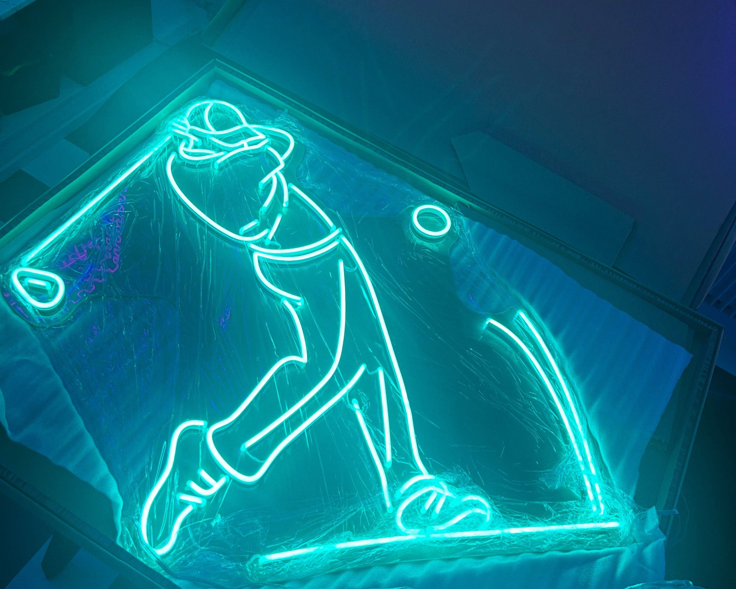 Türkisblau LED Neon Sign Golfer