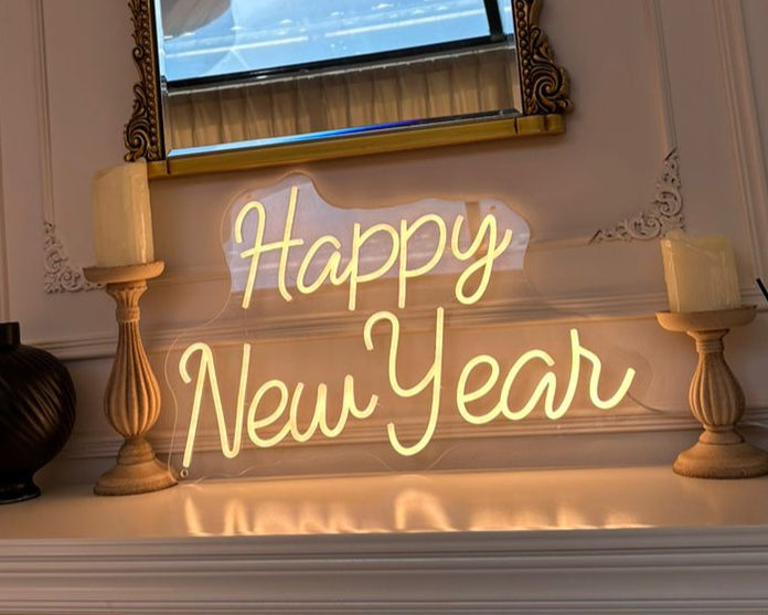 Warmweiss LED Neon Sign Happy New Year