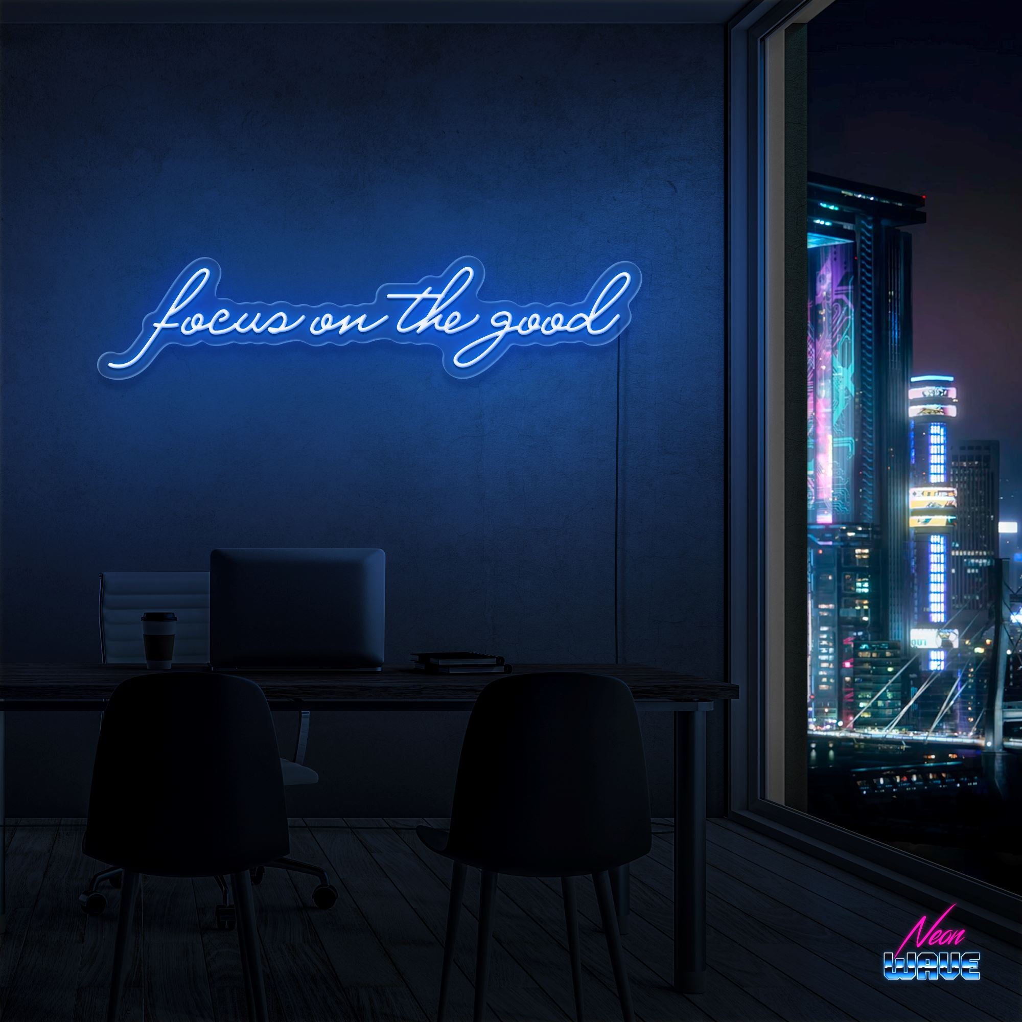 Focus on the good Neon Sign Neonwave.ch 75cm Blau 