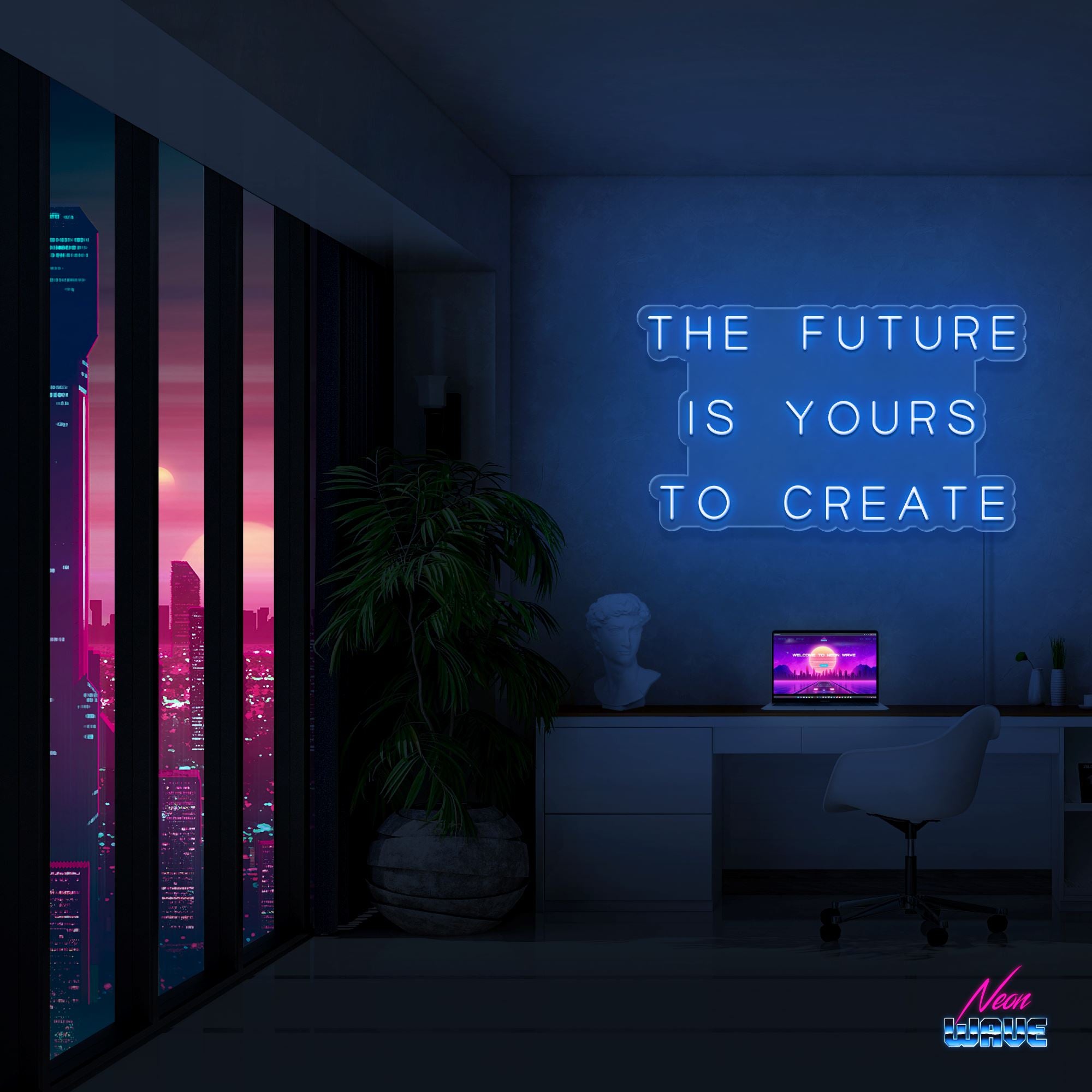 THE FUTURE IS YOURS TO CREATE Neonsign Neonwave.ch 