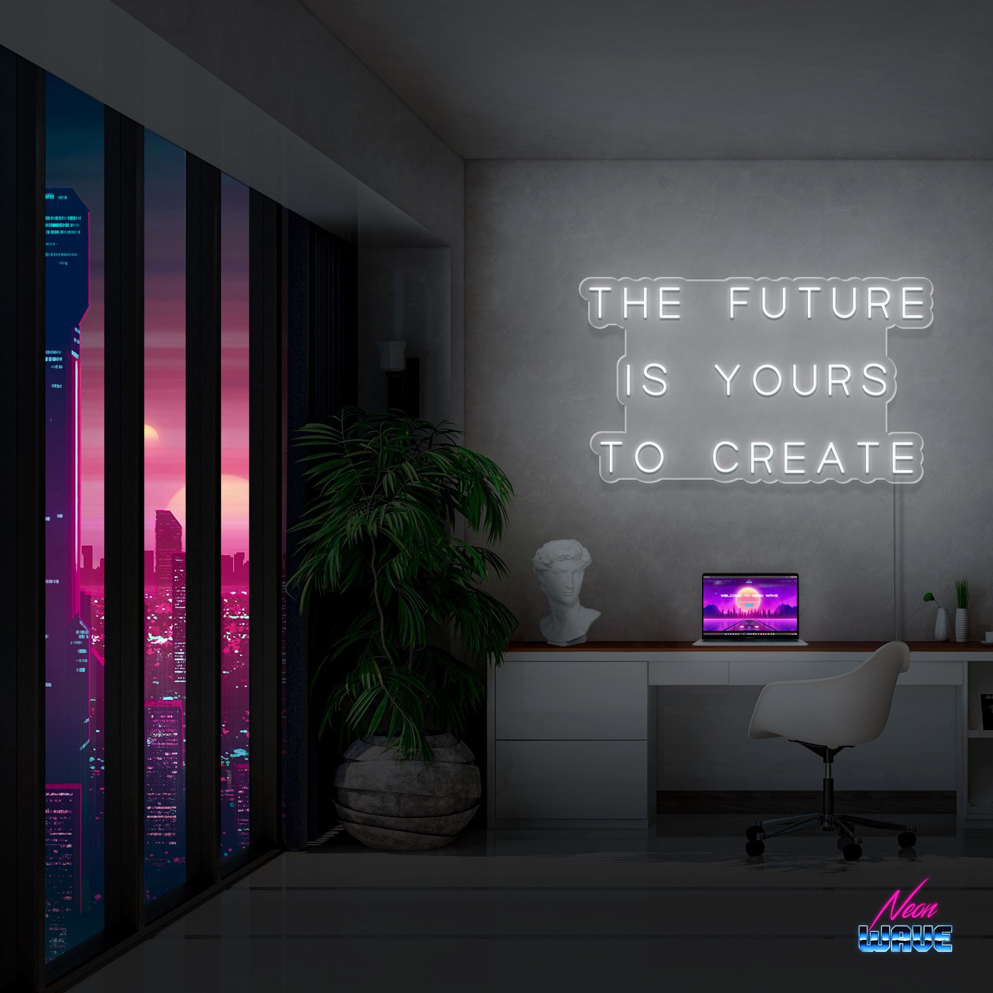 THE FUTURE IS YOURS TO CREATE Neonsign Neonwave.ch 