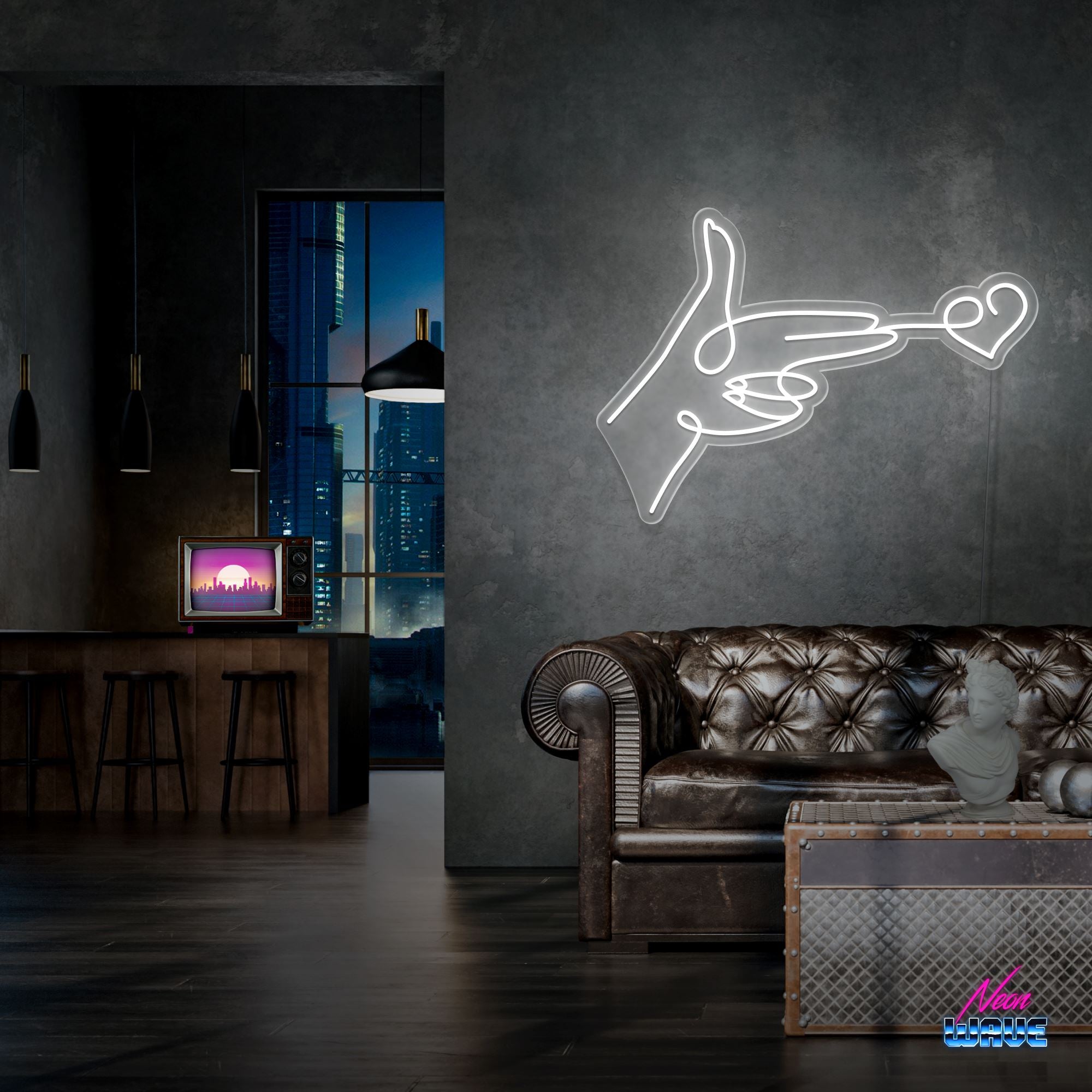 Love Bullet Neon Sign Neonwave.ch 50cm Kaltweiss 