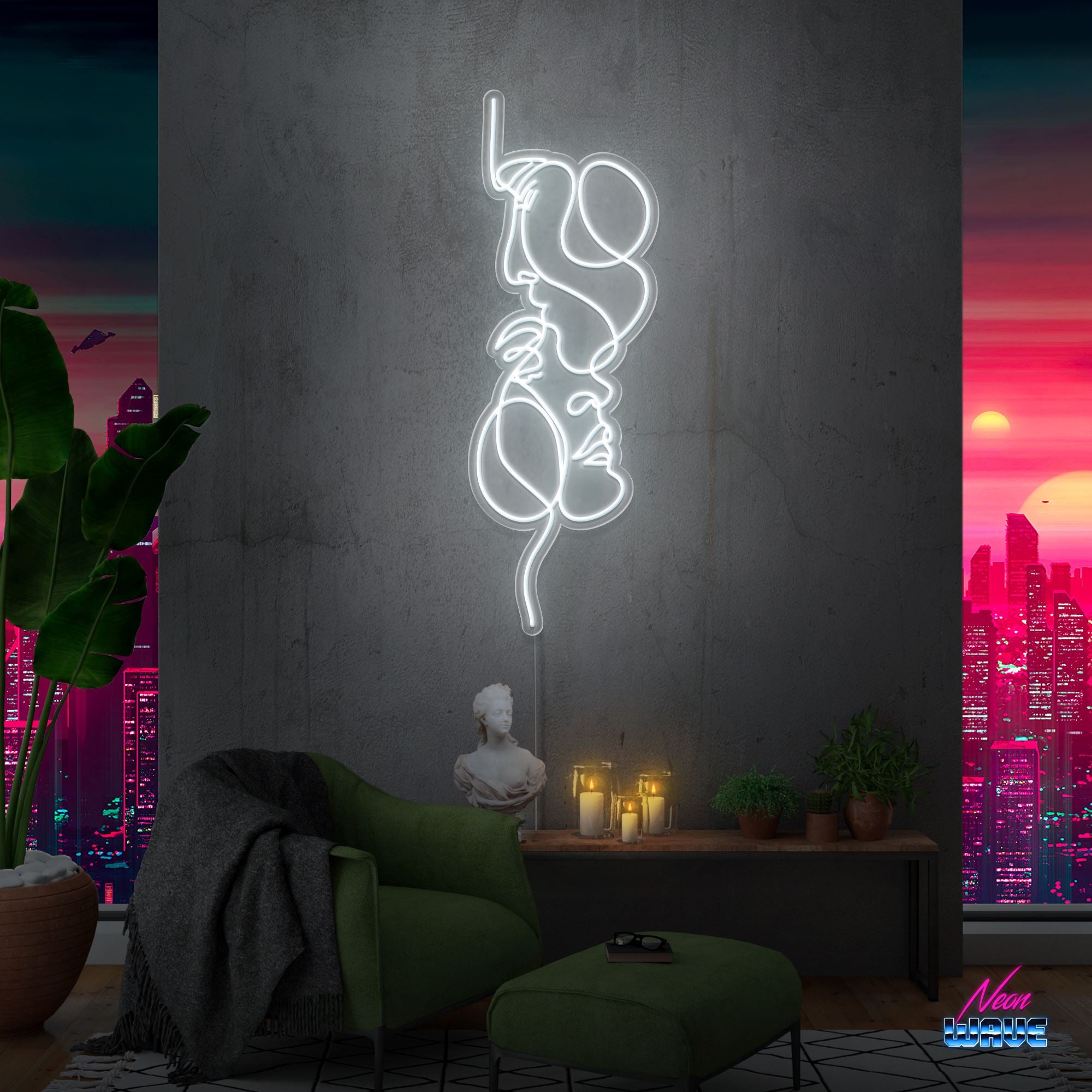 You and Me Neon Sign Neonwave.ch 120 cm Kaltweiss 