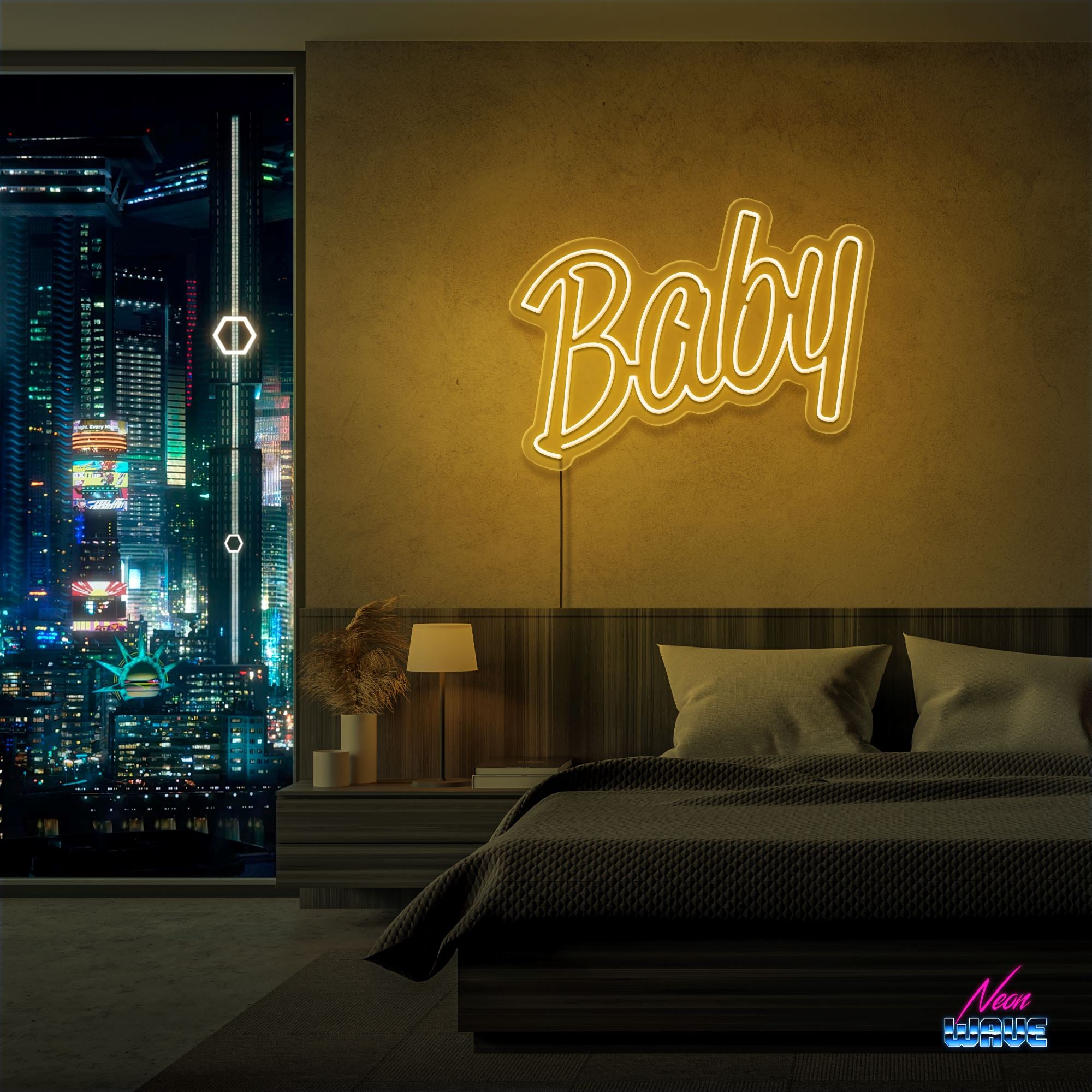Baby Neon Sign Neonwave.ch 50cm Gold 