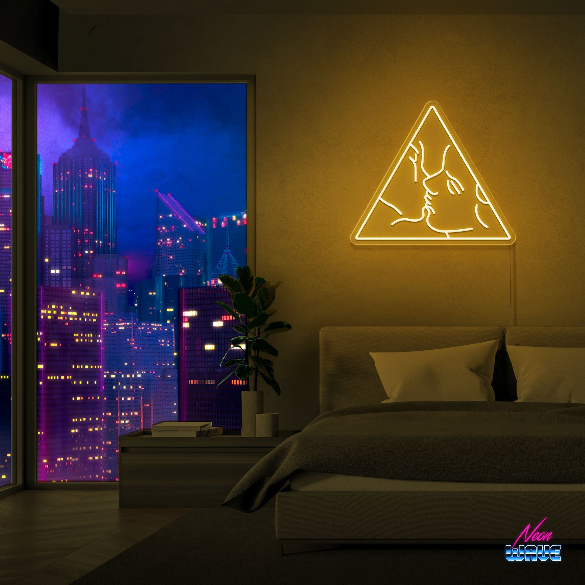 Aesthetic Neon Sign Neonwave.ch 50cm Gold 