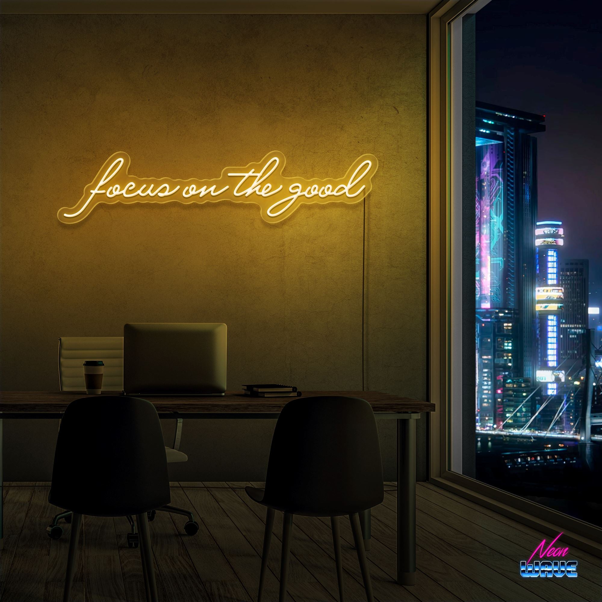 Focus on the good Neon Sign Neonwave.ch 75cm Gold 
