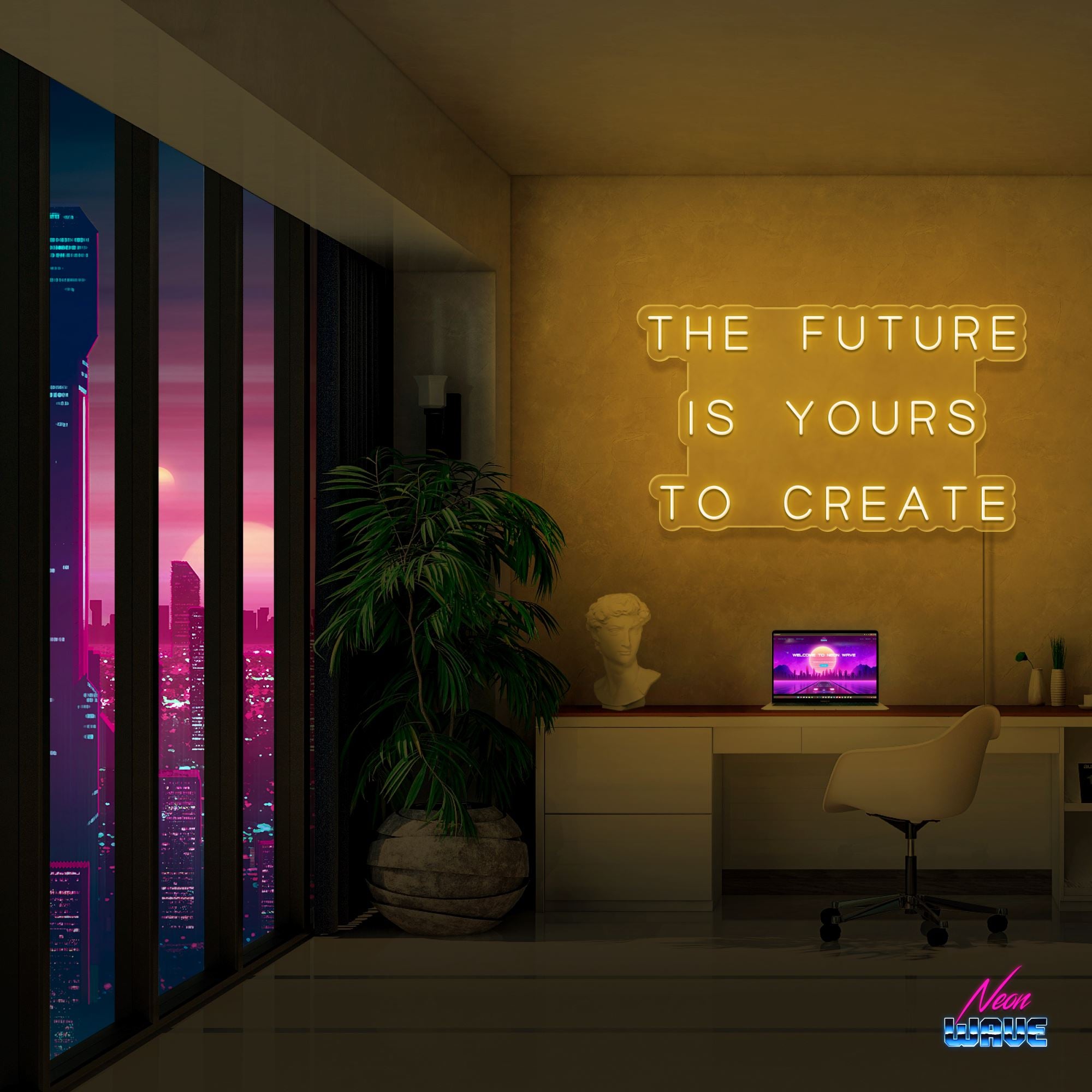 THE FUTURE IS YOURS TO CREATE Neonsign Neonwave.ch 