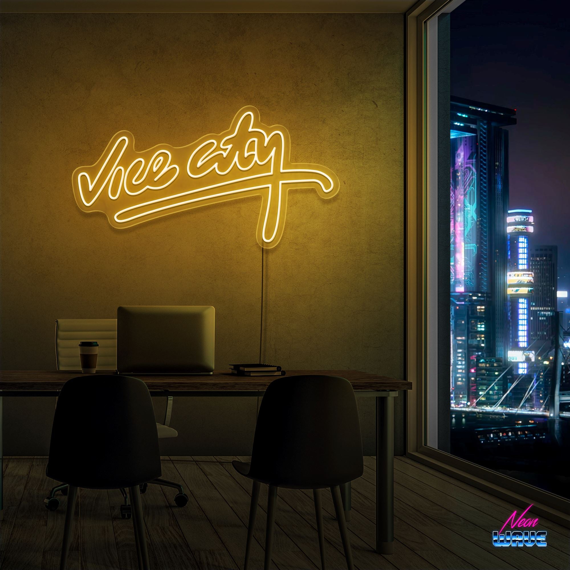Vice City Neon Sign Neonwave.ch 50cm Gold 