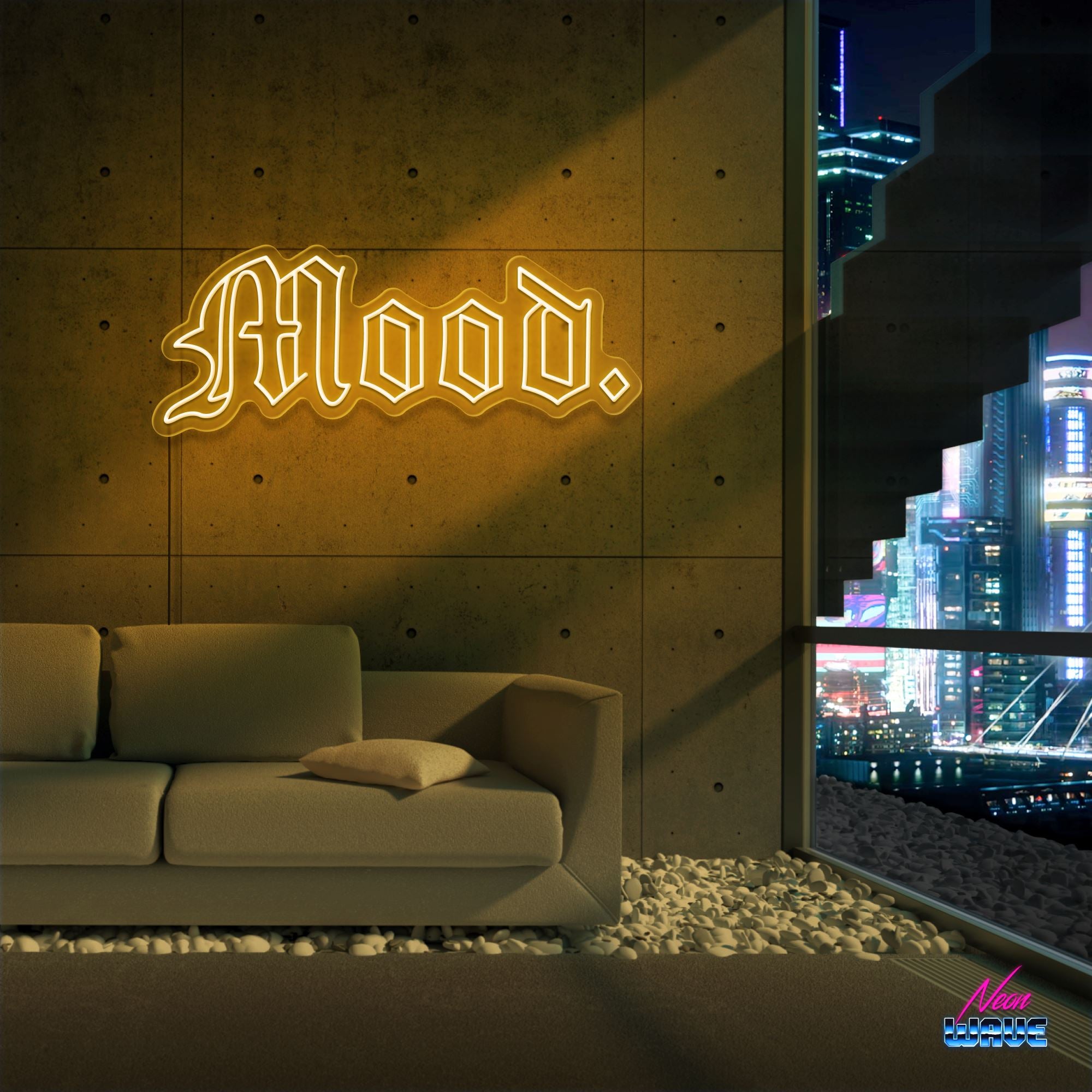 Mood. Neon Sign Neonwave.ch 75cm Gold 