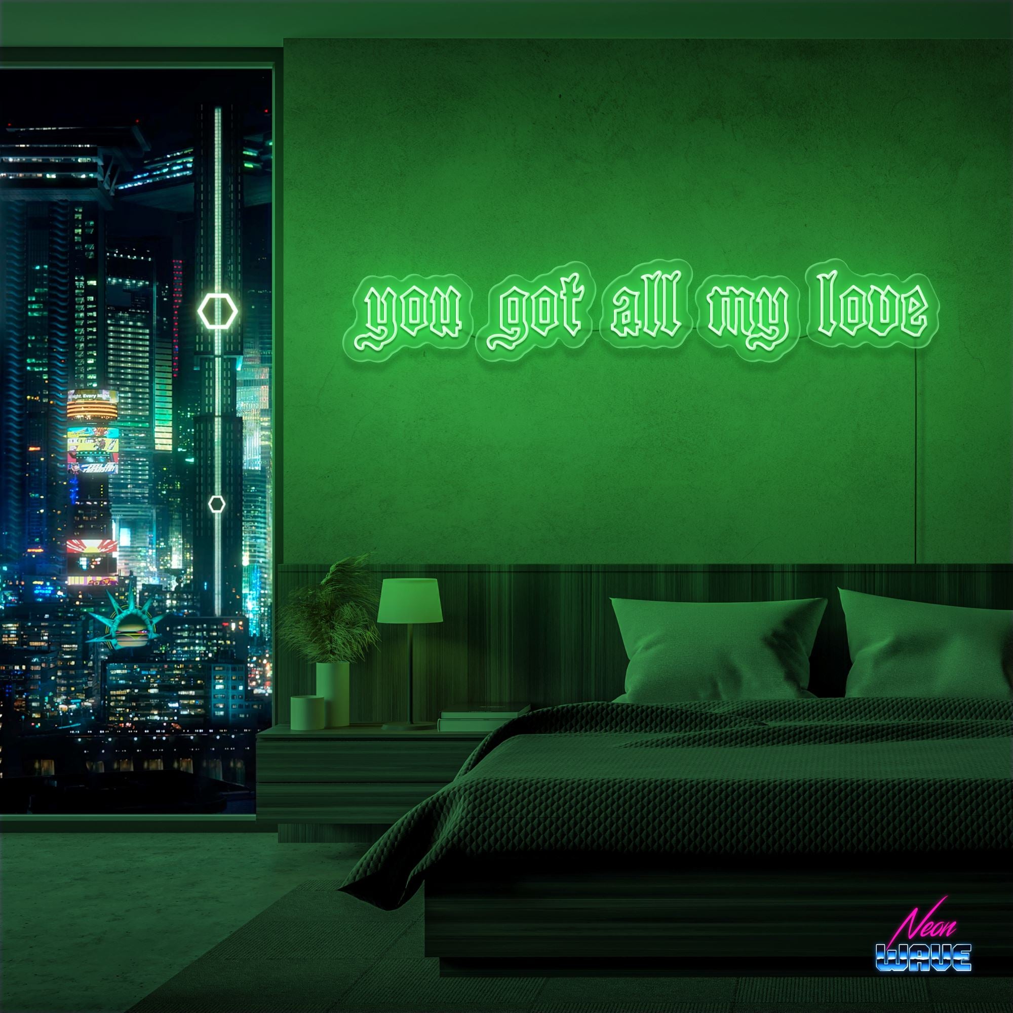 you got all my love Neon Sign Neonwave.ch 125cm Grün 