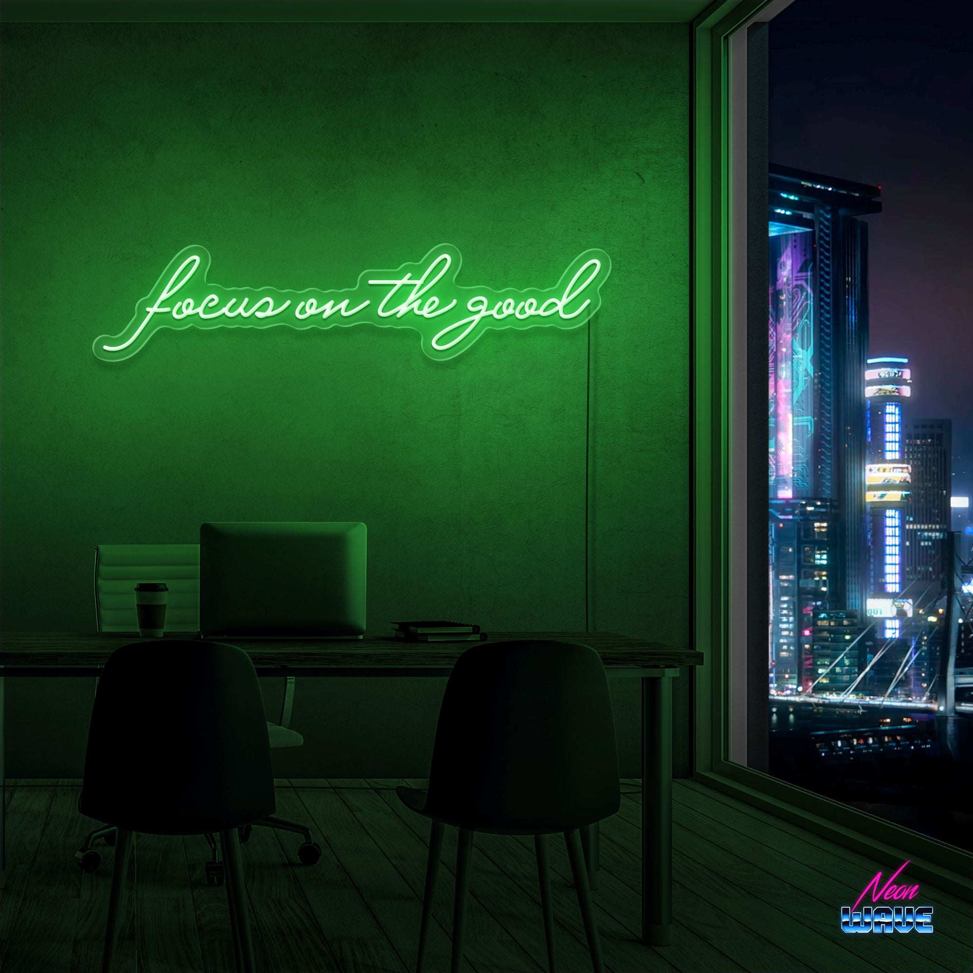 Focus on the good Neon Sign Neonwave.ch 75cm Grün 
