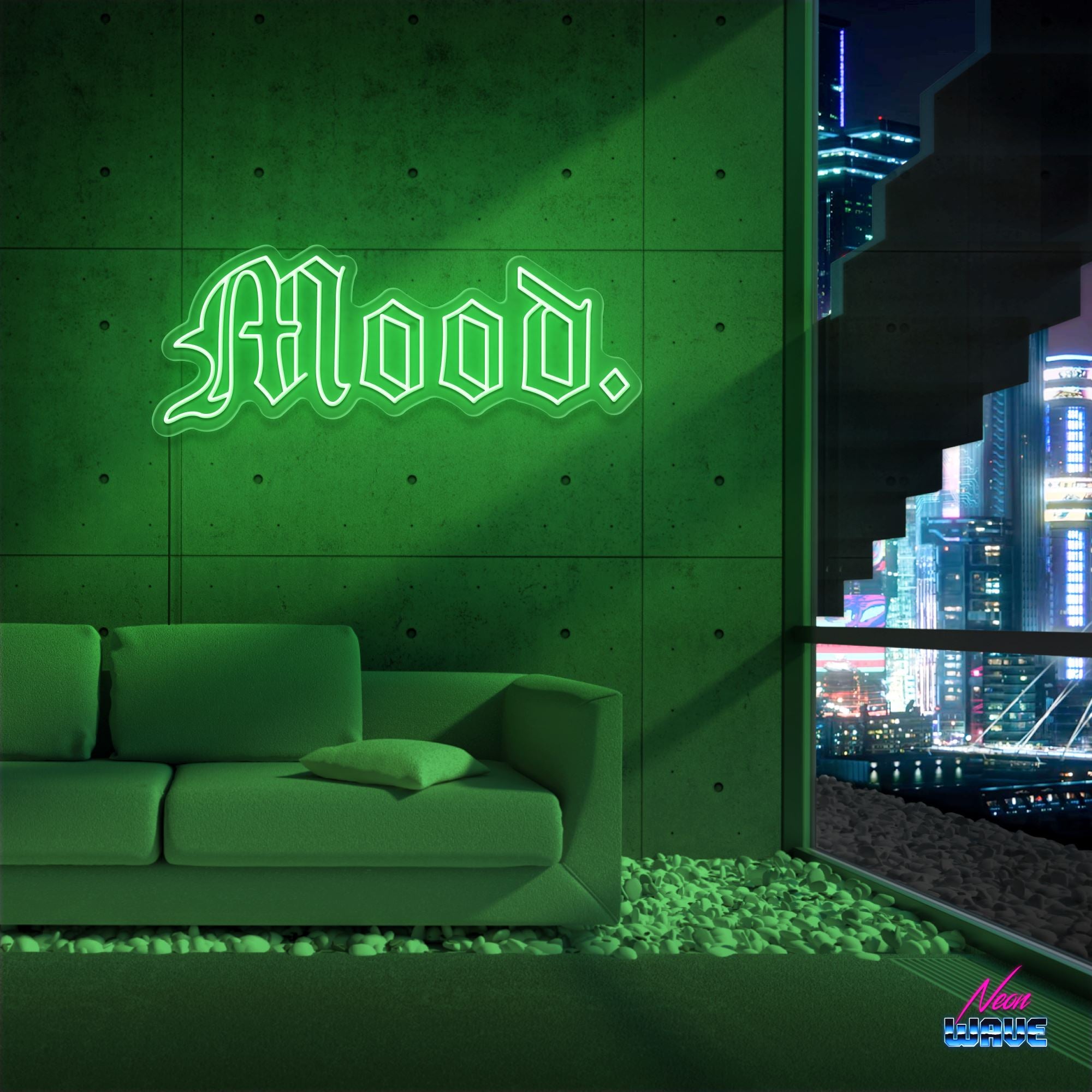 Mood. Neon Sign Neonwave.ch 75cm Grün 