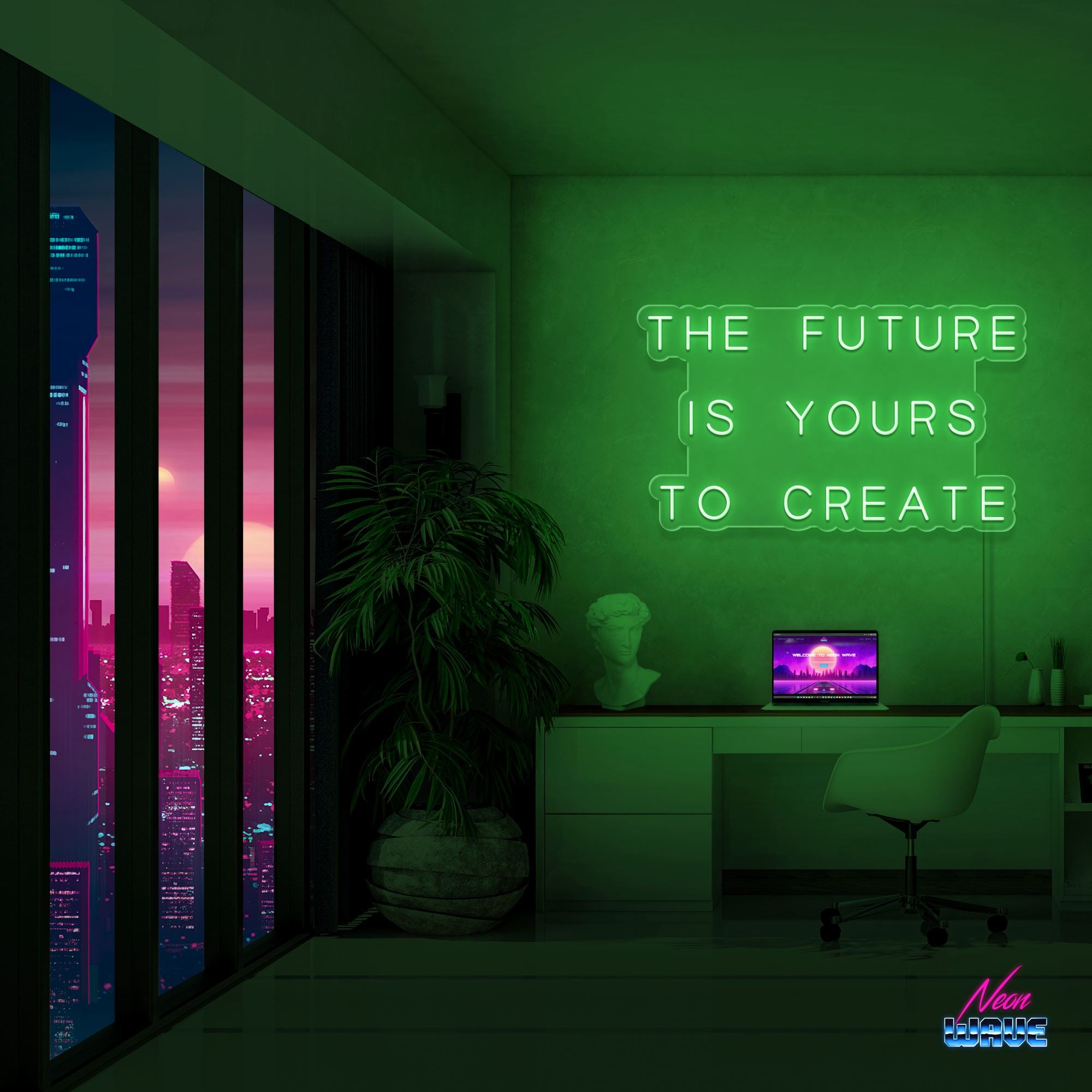 THE FUTURE IS YOURS TO CREATE Neonsign Neonwave.ch 