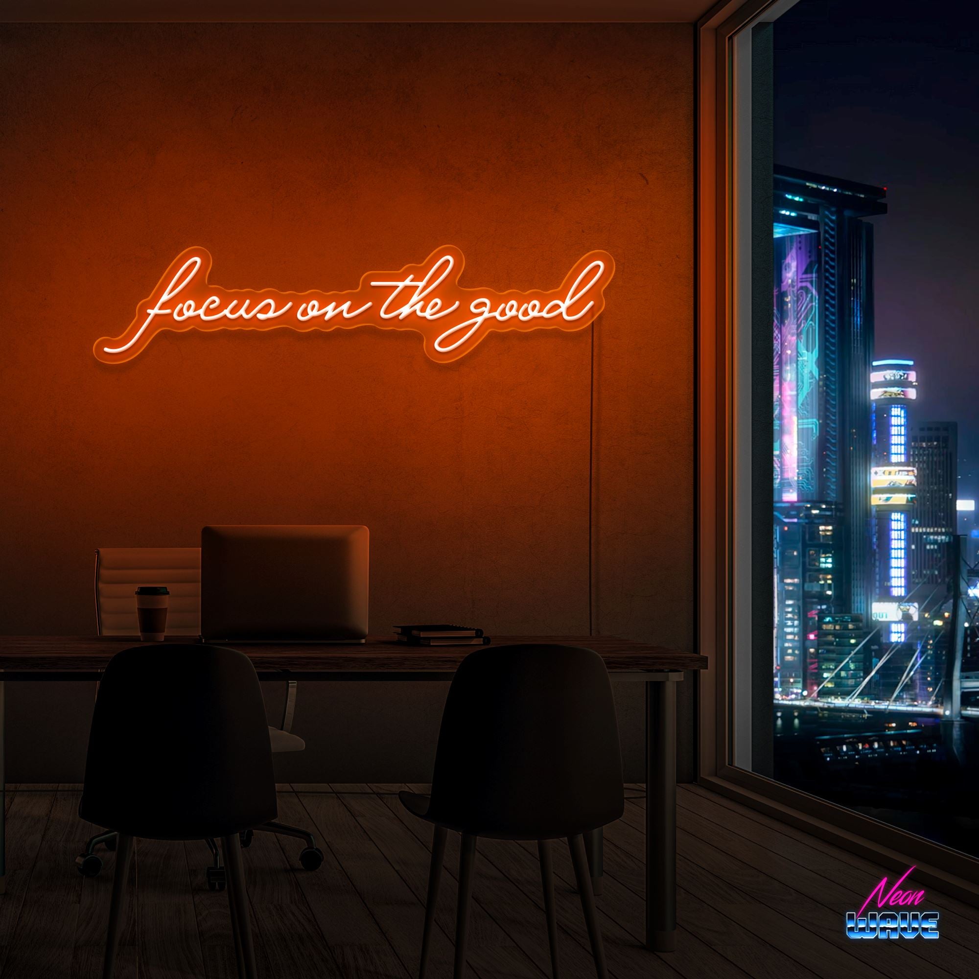 Focus on the good Neon Sign Neonwave.ch 75cm Orange 