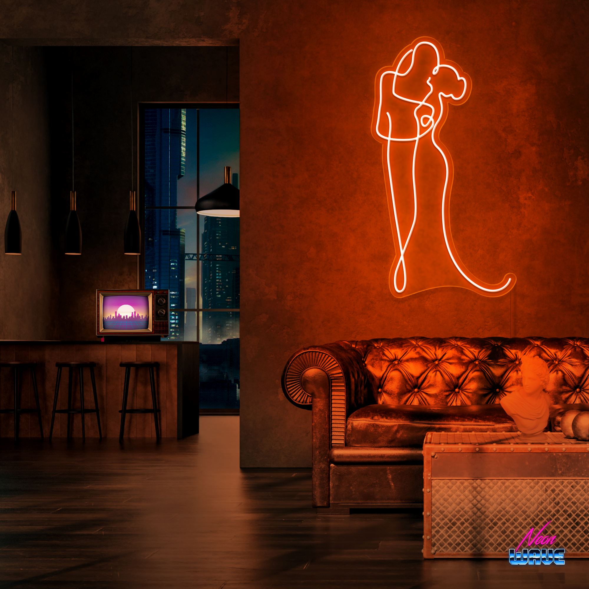 Marriage Neon Sign Neonwave.ch 75 cm Orange 