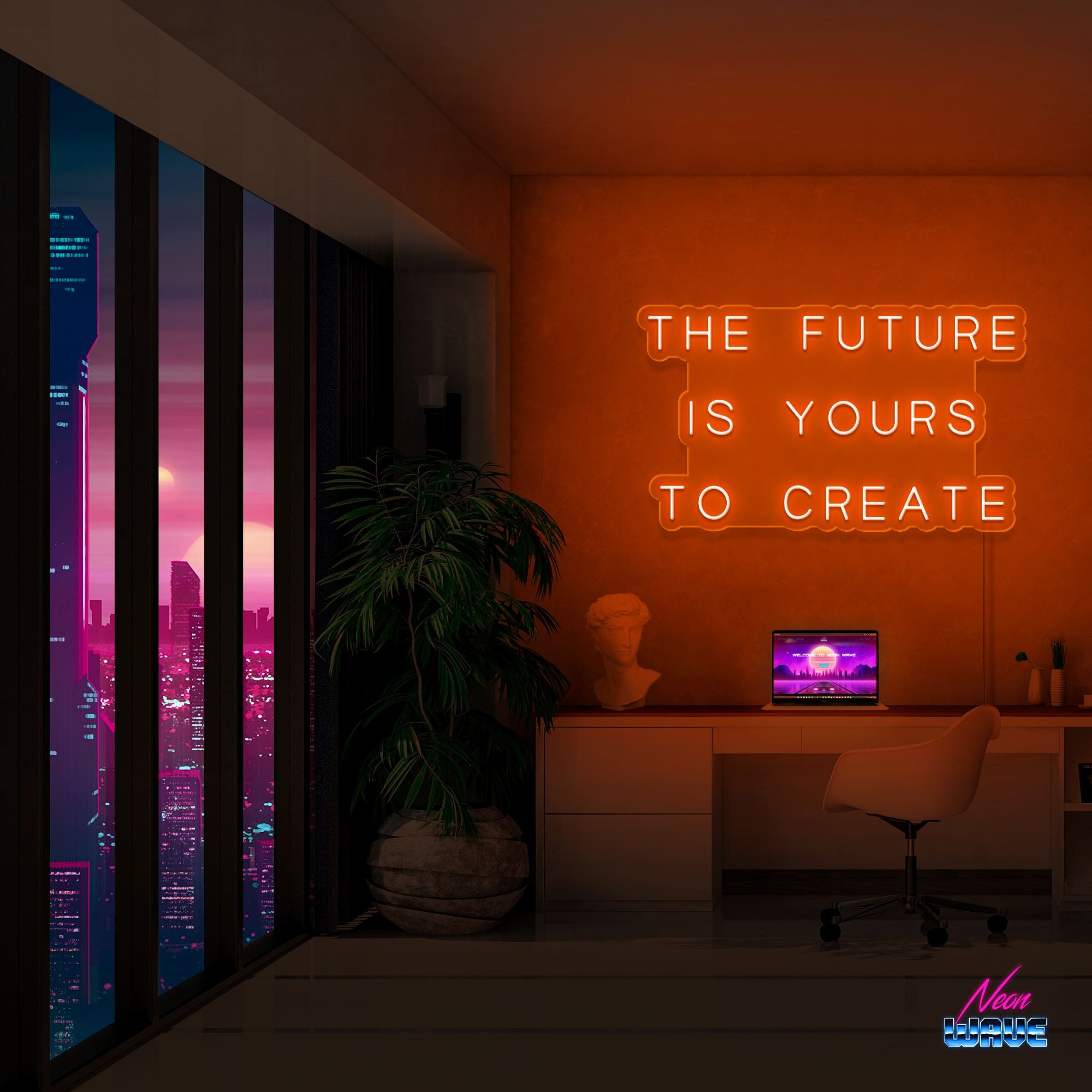 THE FUTURE IS YOURS TO CREATE Neonsign Neonwave.ch 