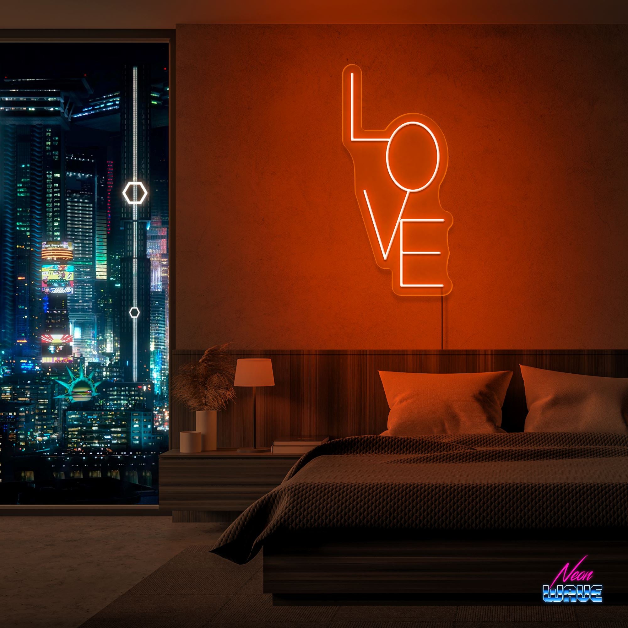 LOVE Neon Sign Neonwave.ch 50cm Orange 