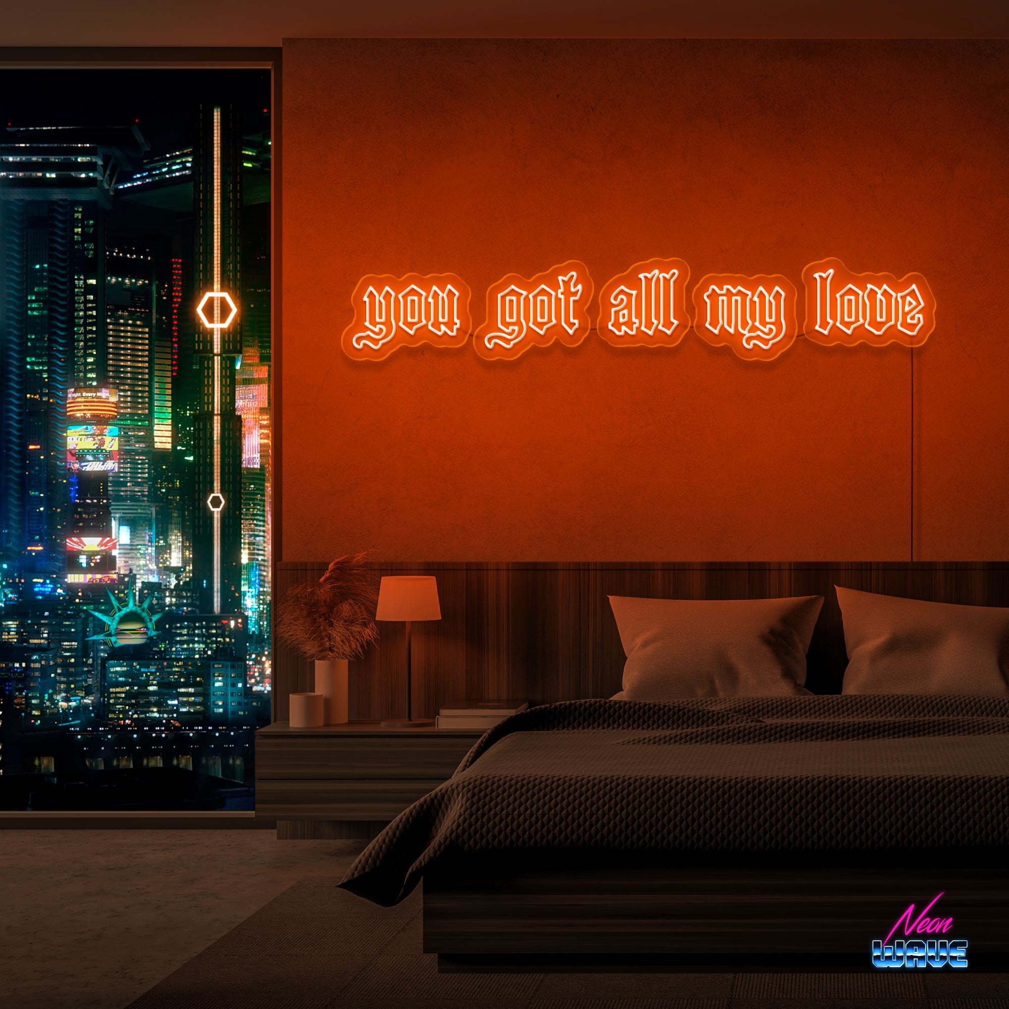 you got all my love Neon Sign Neonwave.ch 125cm Orange 