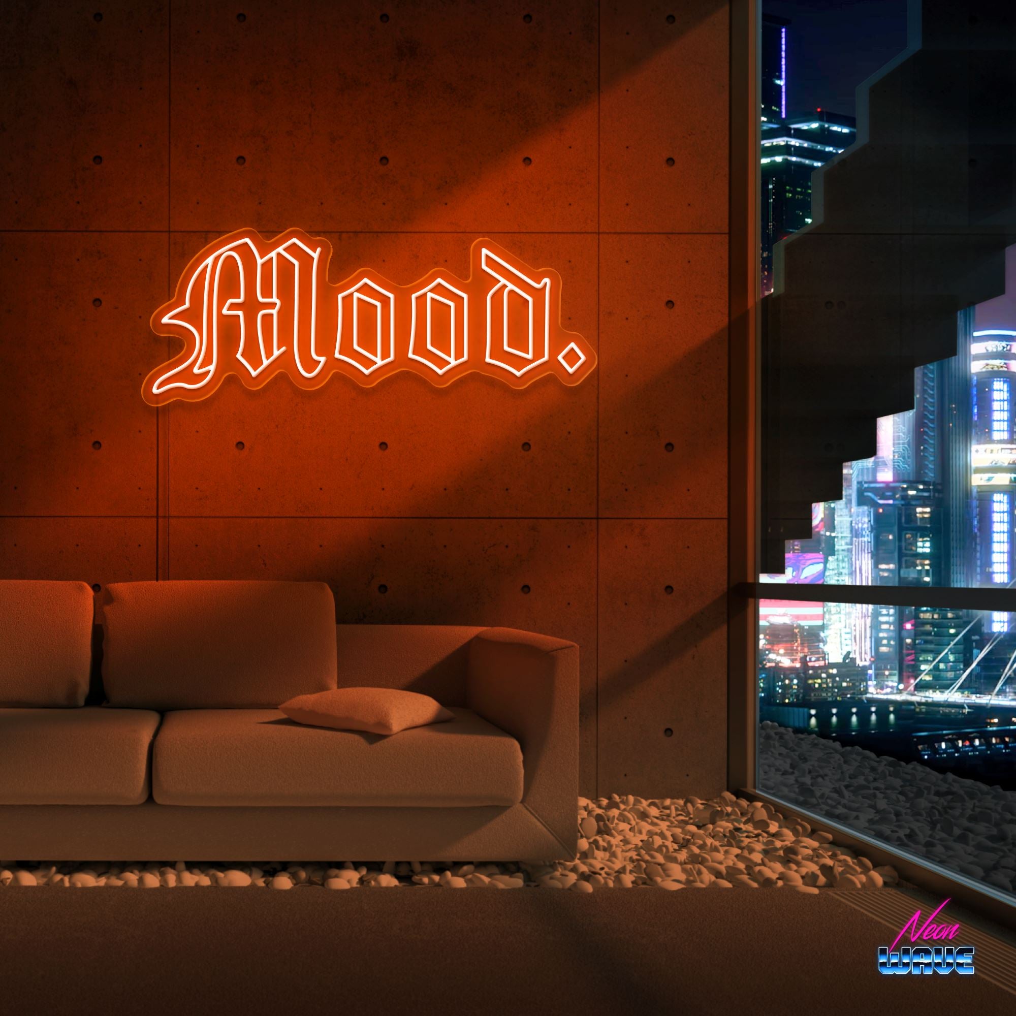 Mood. Neon Sign Neonwave.ch 75cm Orange 