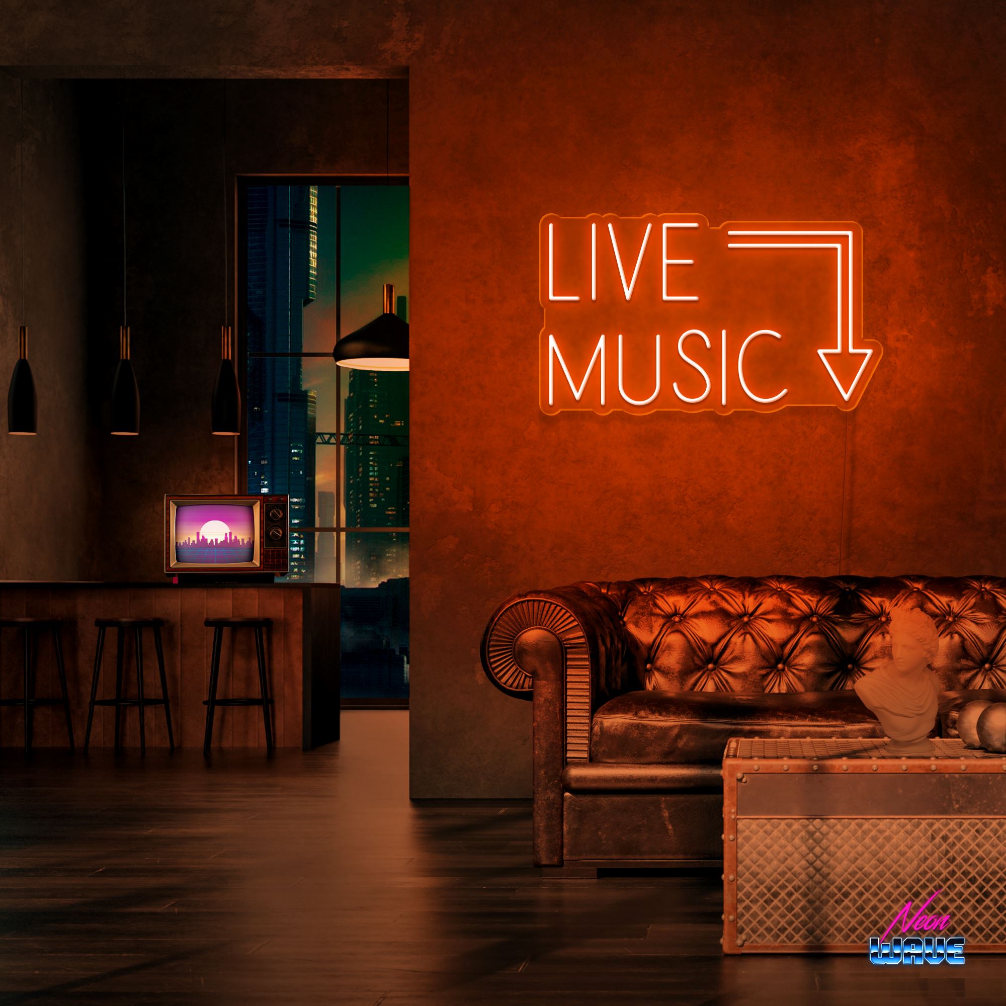 Live Music Neon Sign Neonwave.ch 