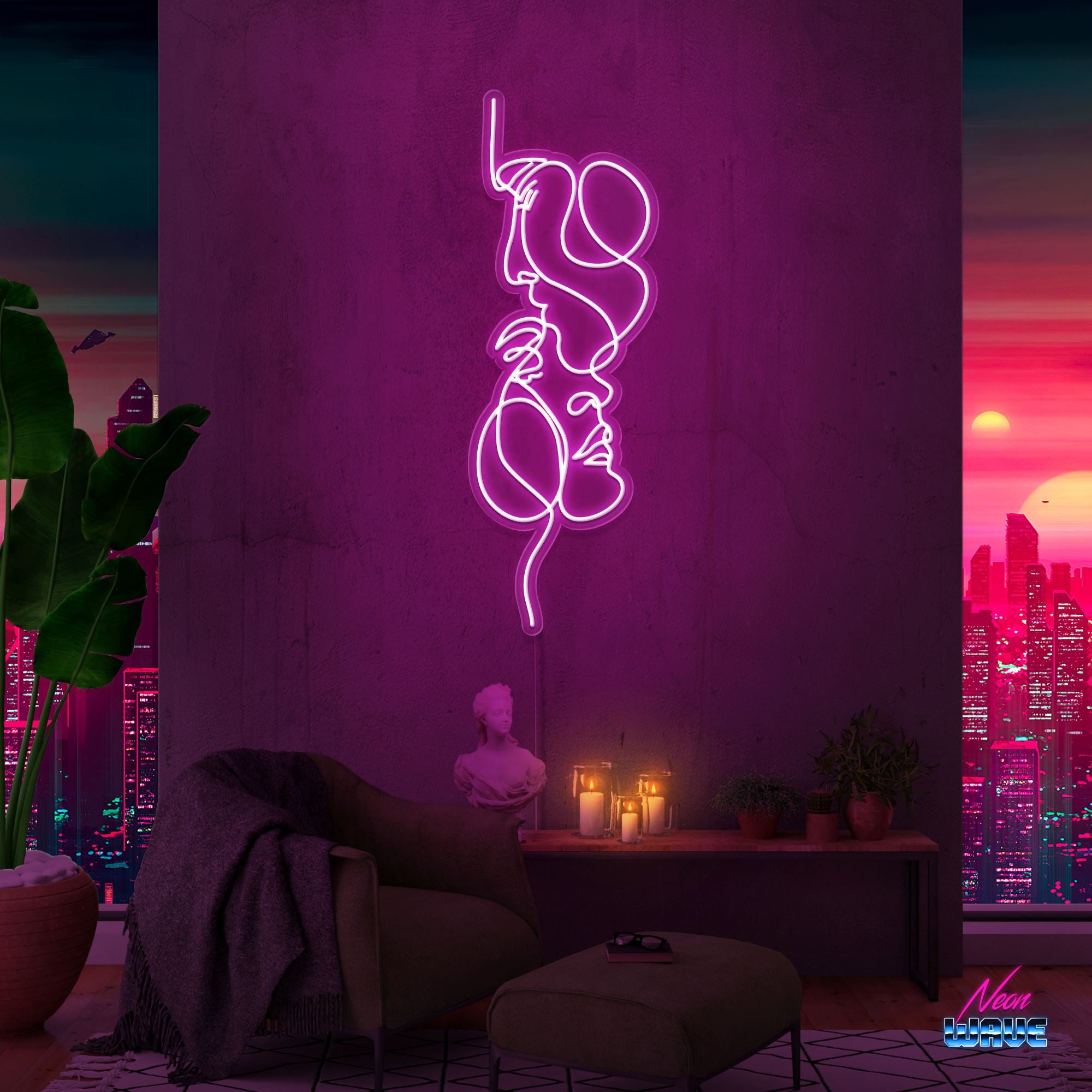 You and Me Neon Sign Neonwave.ch 120 cm Pink 